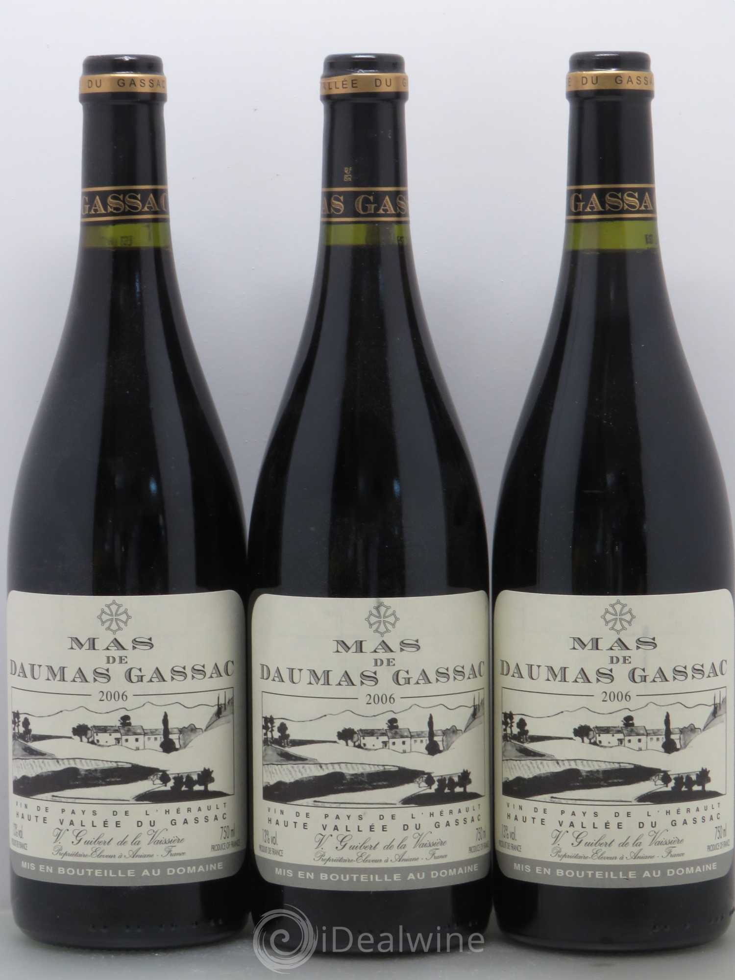 Saint-Guilhem-le-Désert - Cité d'Aniane Mas Daumas Gassac Famille Guibert de La Vaissière 2006 - Lot de 6 bouteilles - 1
