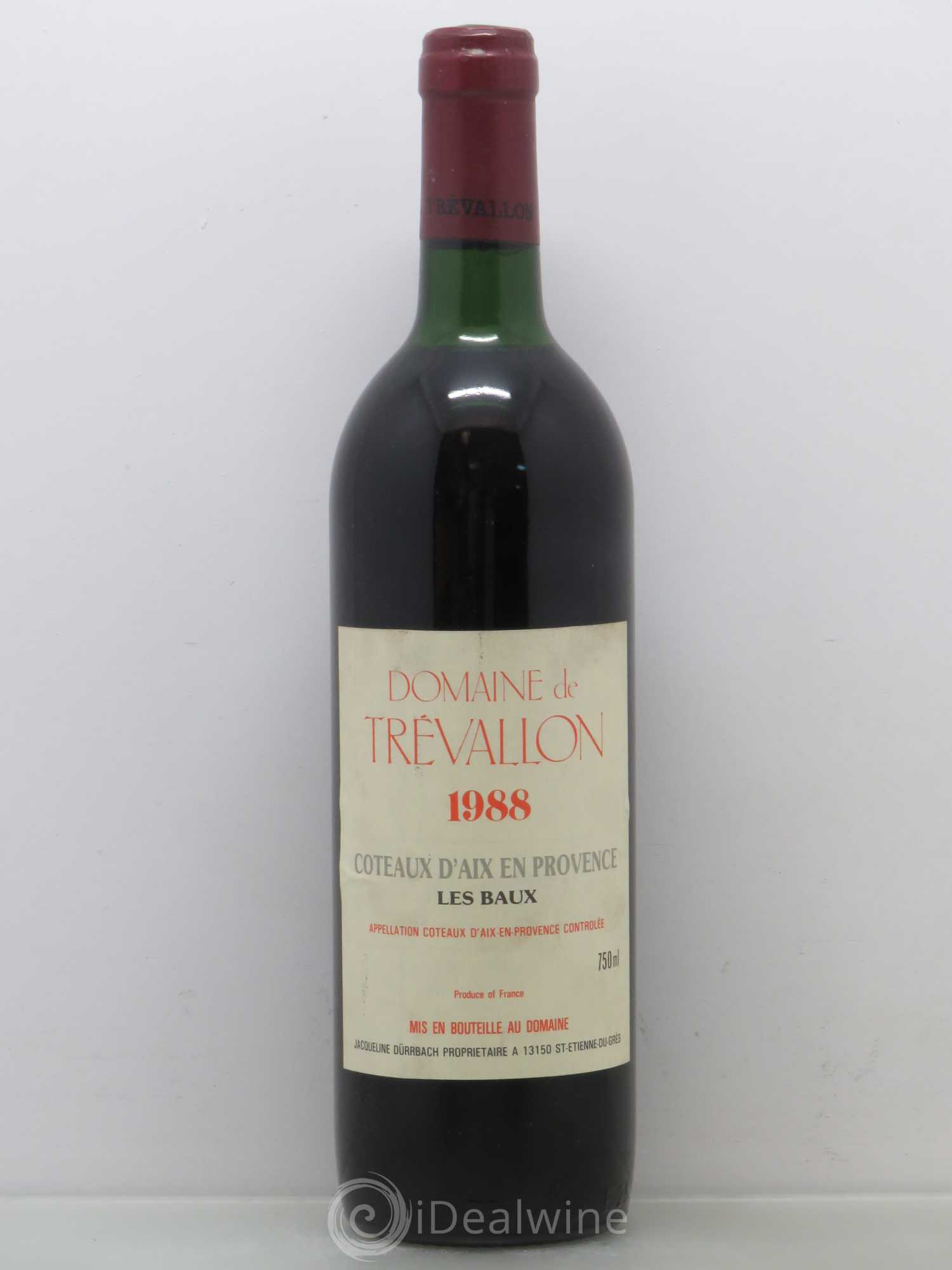 Coteaux d'Aix-en-Provence Trévallon (Domaine de) Eloi Dürrbach 1988 - Lot de 1 bouteille - 0