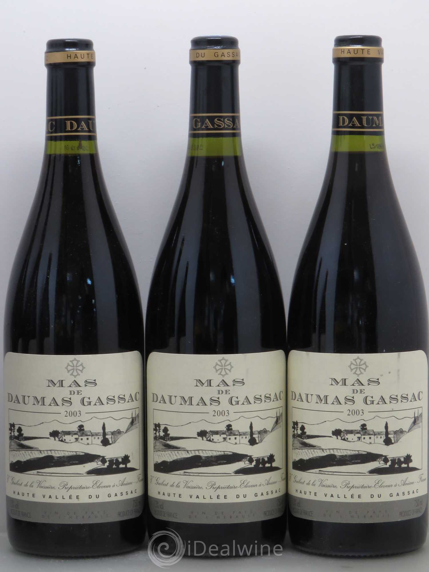 Saint-Guilhem-le-Désert - Cité d'Aniane Mas Daumas Gassac Famille Guibert de La Vaissière 2003 - Lot de 6 bouteilles - 1