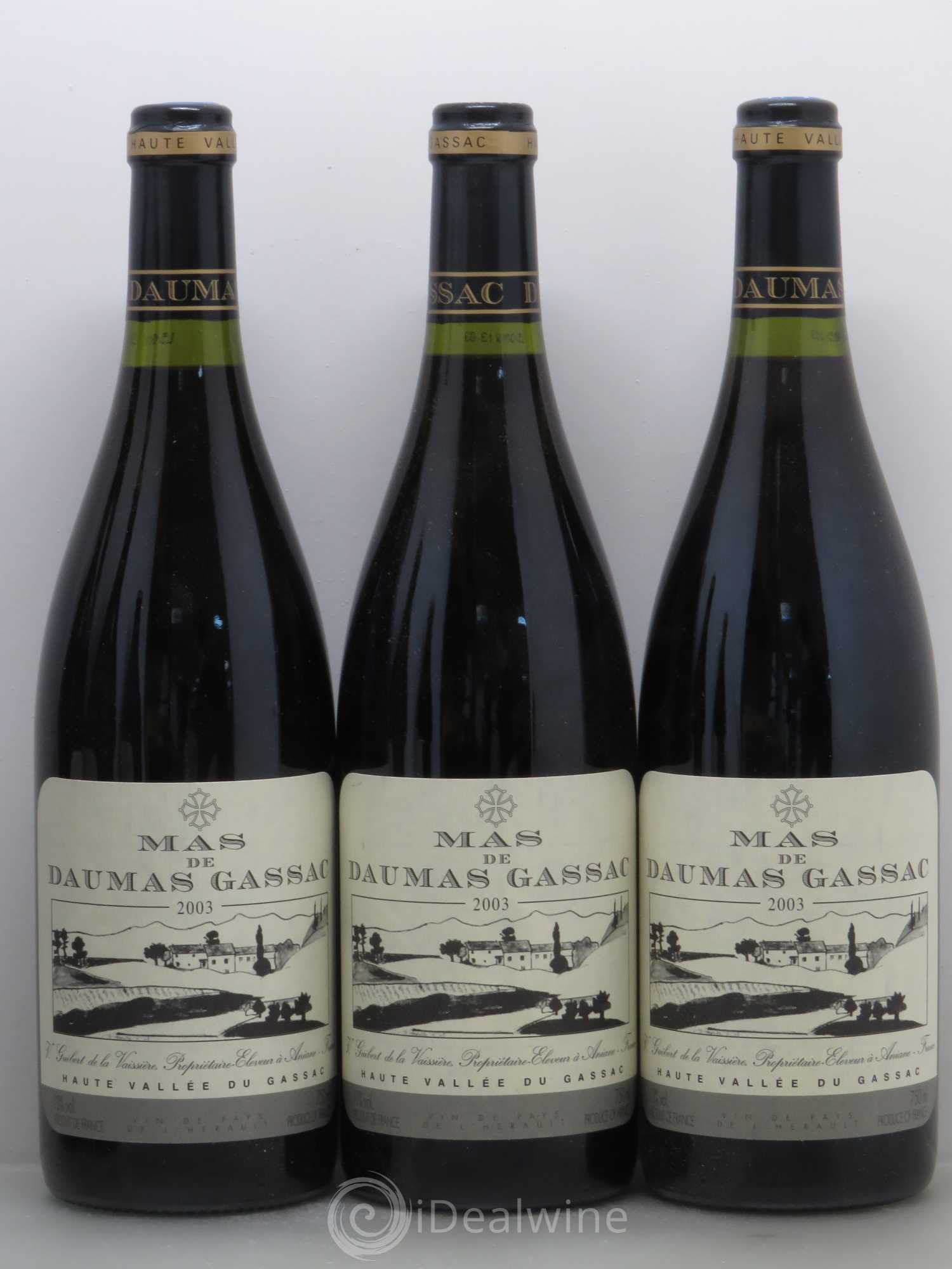 Saint-Guilhem-le-Désert - Cité d'Aniane Mas Daumas Gassac Famille Guibert de La Vaissière 2003 - Lot de 6 bouteilles - 1