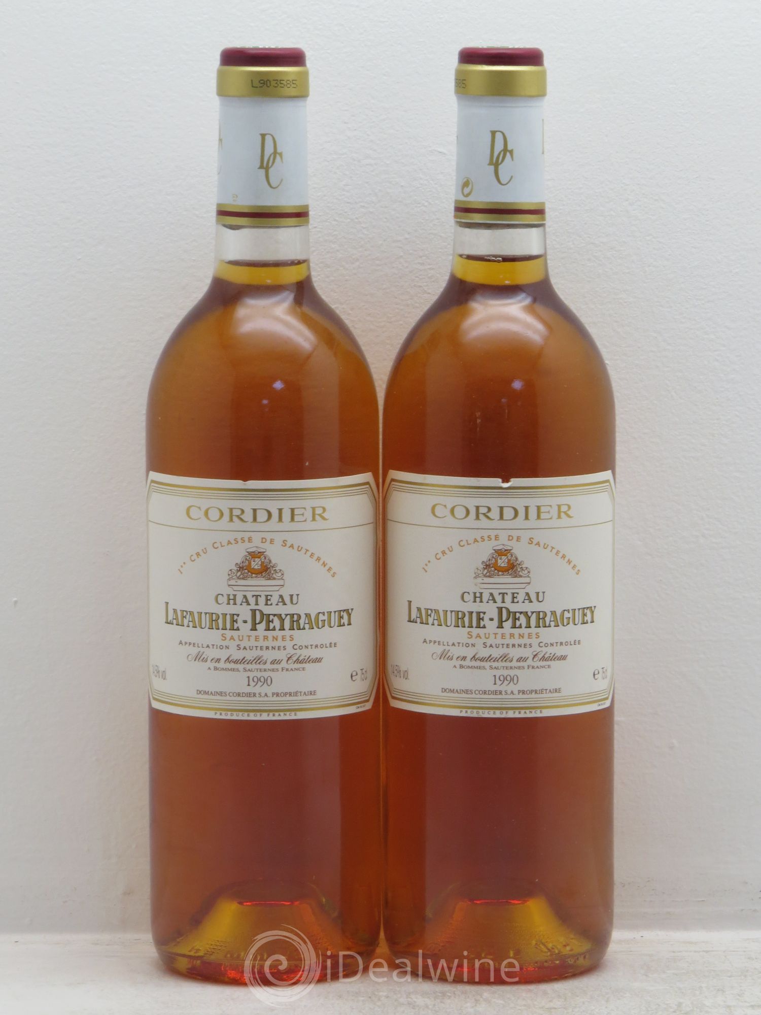Château Lafaurie-Peyraguey 1er Grand Cru Classé 1990 - Lotto di 2 bottiglie - 0