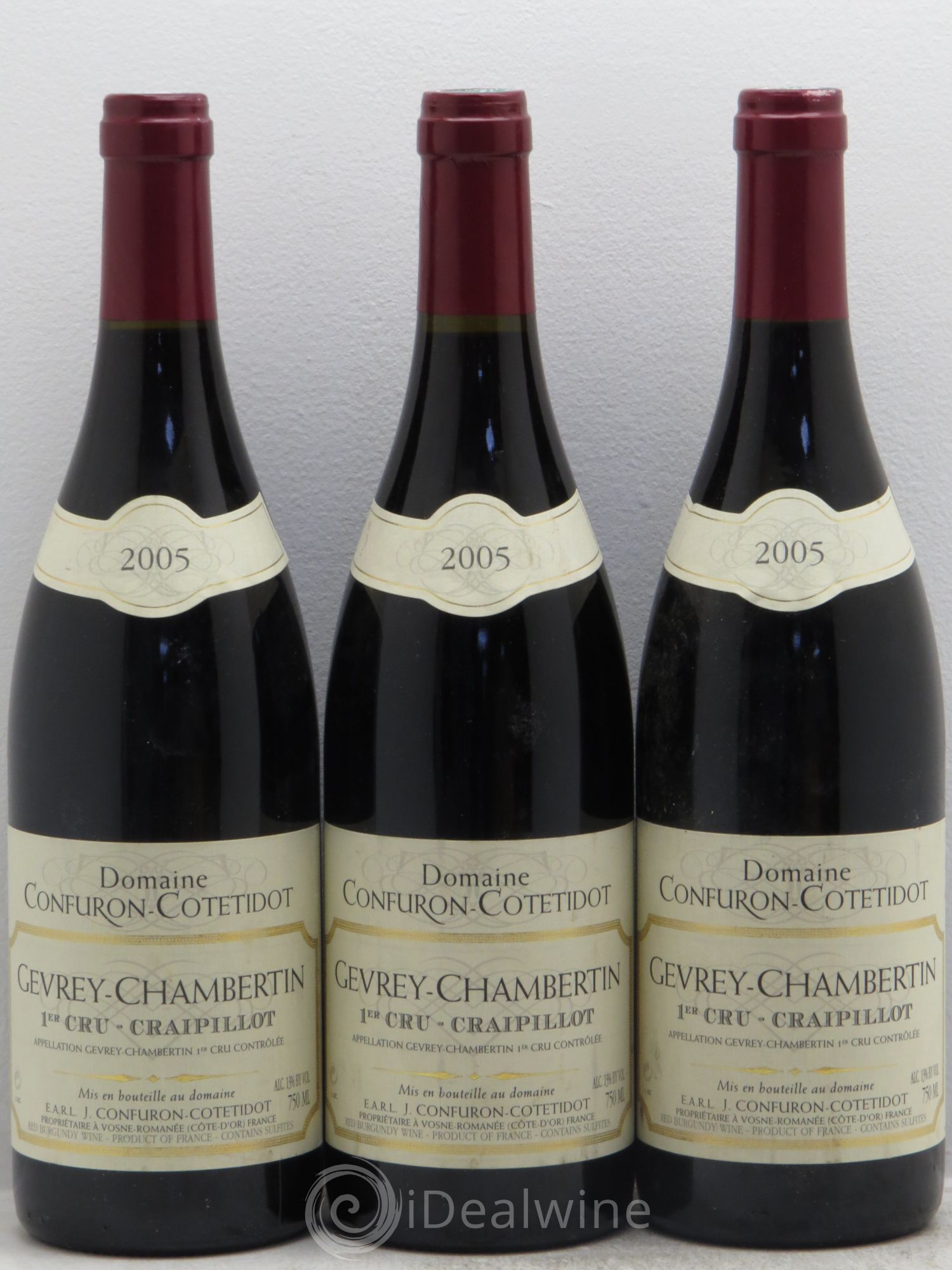 Gevrey-Chambertin 1er Cru Craipillot Confuron-Cotetidot 2005 - Lot de 3 bouteilles - 0