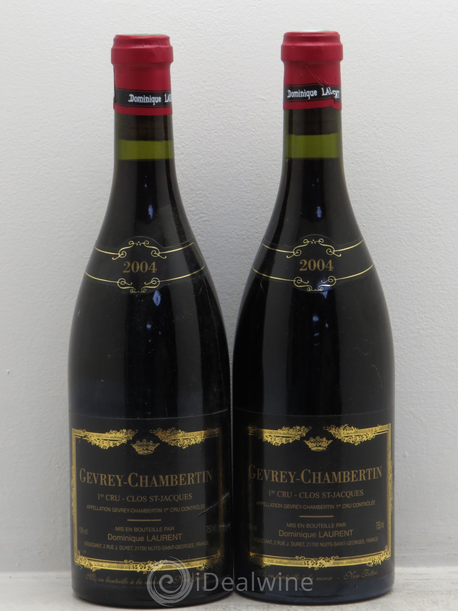 Gevrey-Chambertin 1er Cru Clos Saint Jacques Dominique Laurent 2004 - Lot de 2 bouteilles - 0
