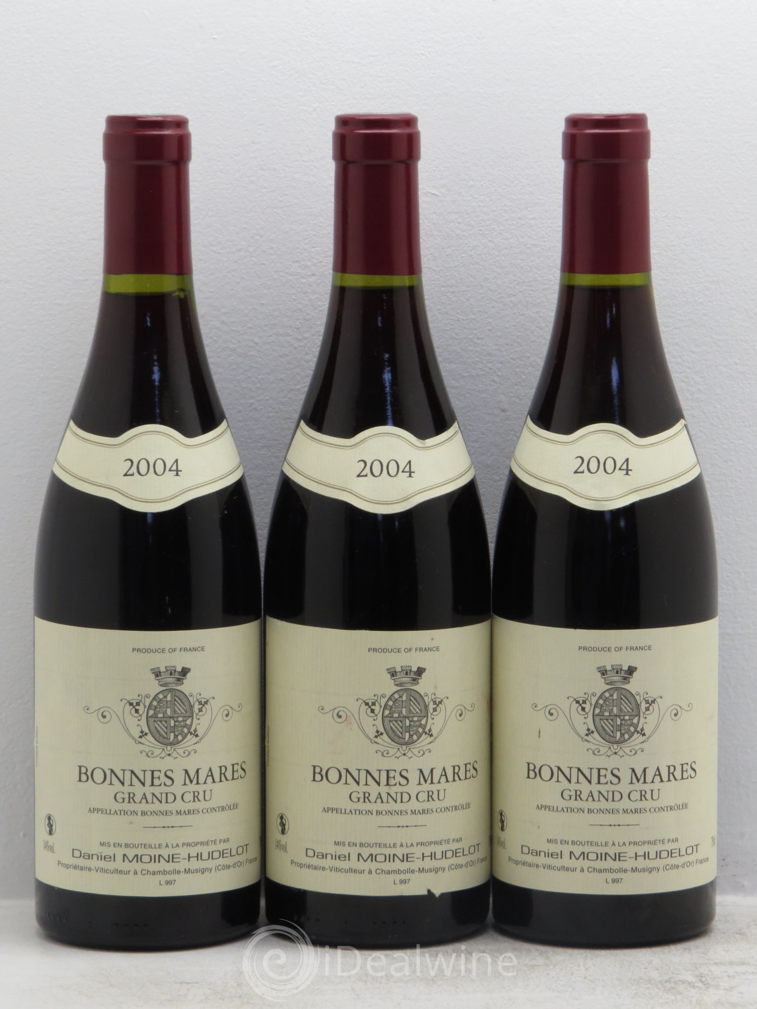 Bonnes-Mares Grand Cru Moine-Hudelot (Domaine) 2004 - Lot de 3 bouteilles - 0