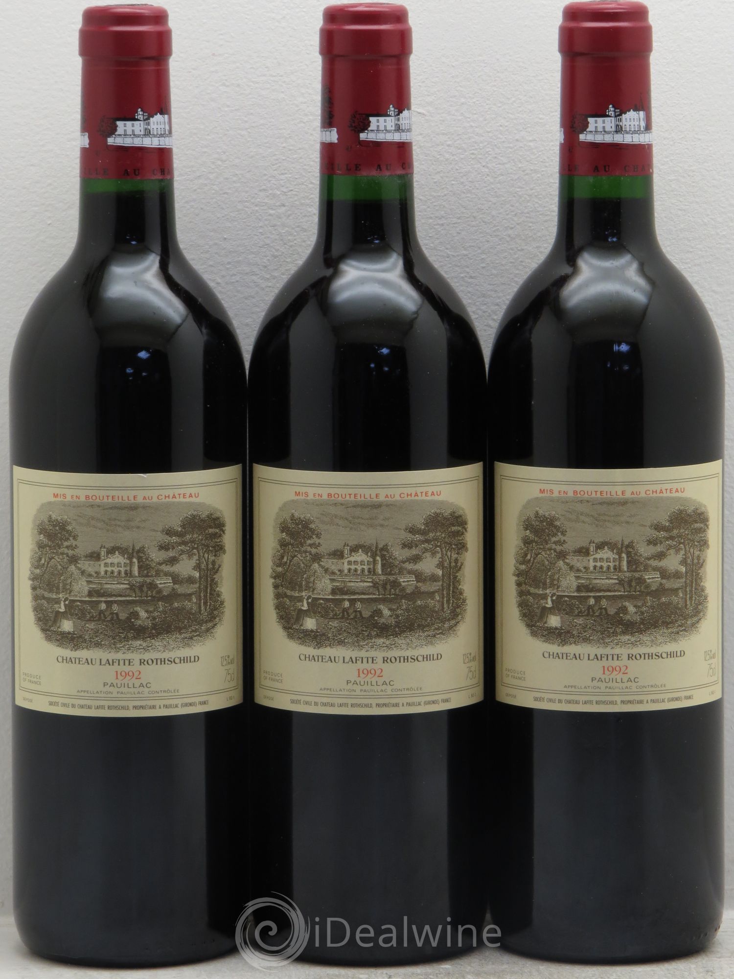 Château Lafite Rothschild 1er Grand Cru Classé 1992 - Lot de 3 bouteilles - 0