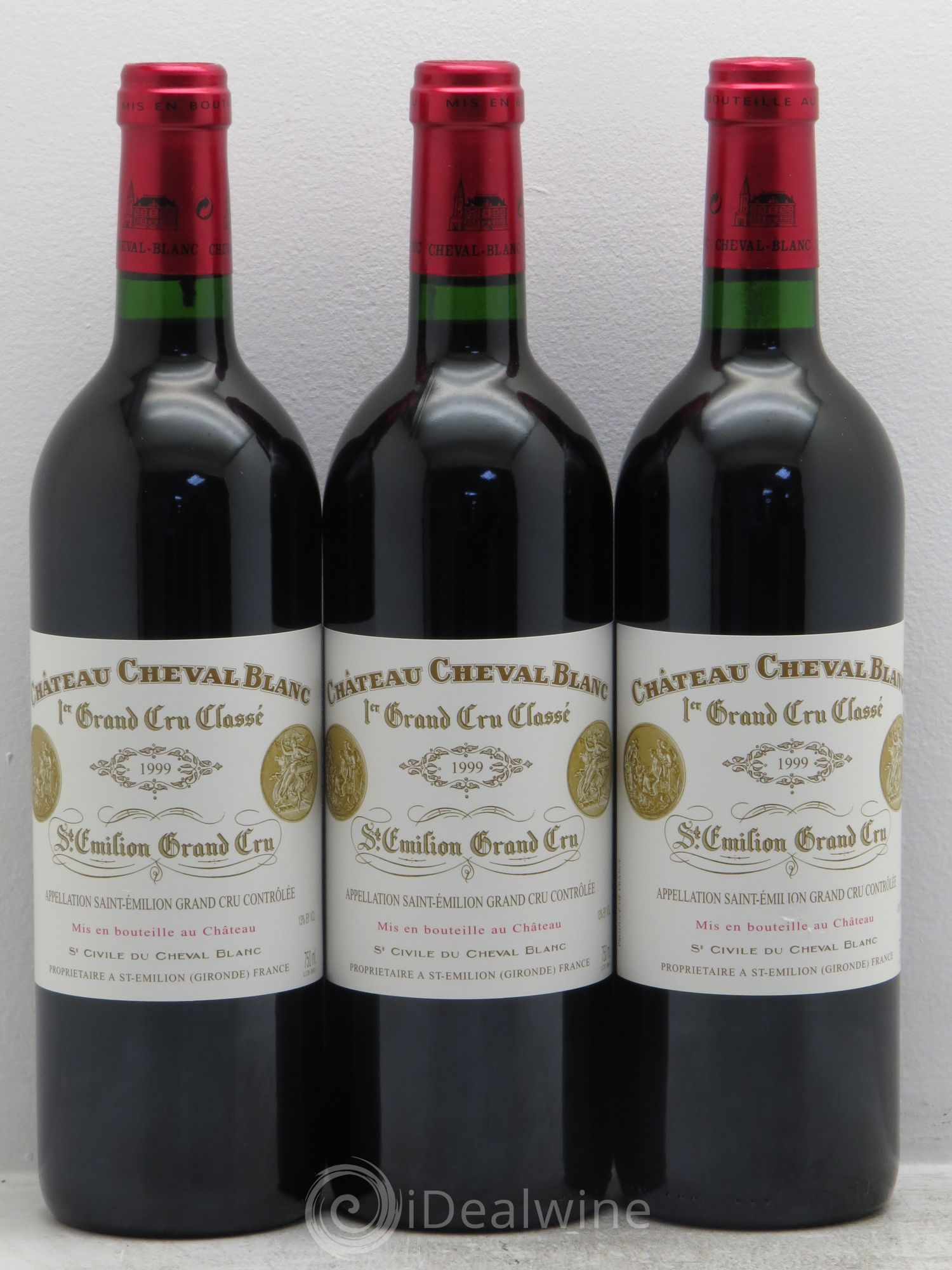 Château Cheval Blanc 1er Grand Cru Classé A 1999 - Lot de 3 bouteilles - 0