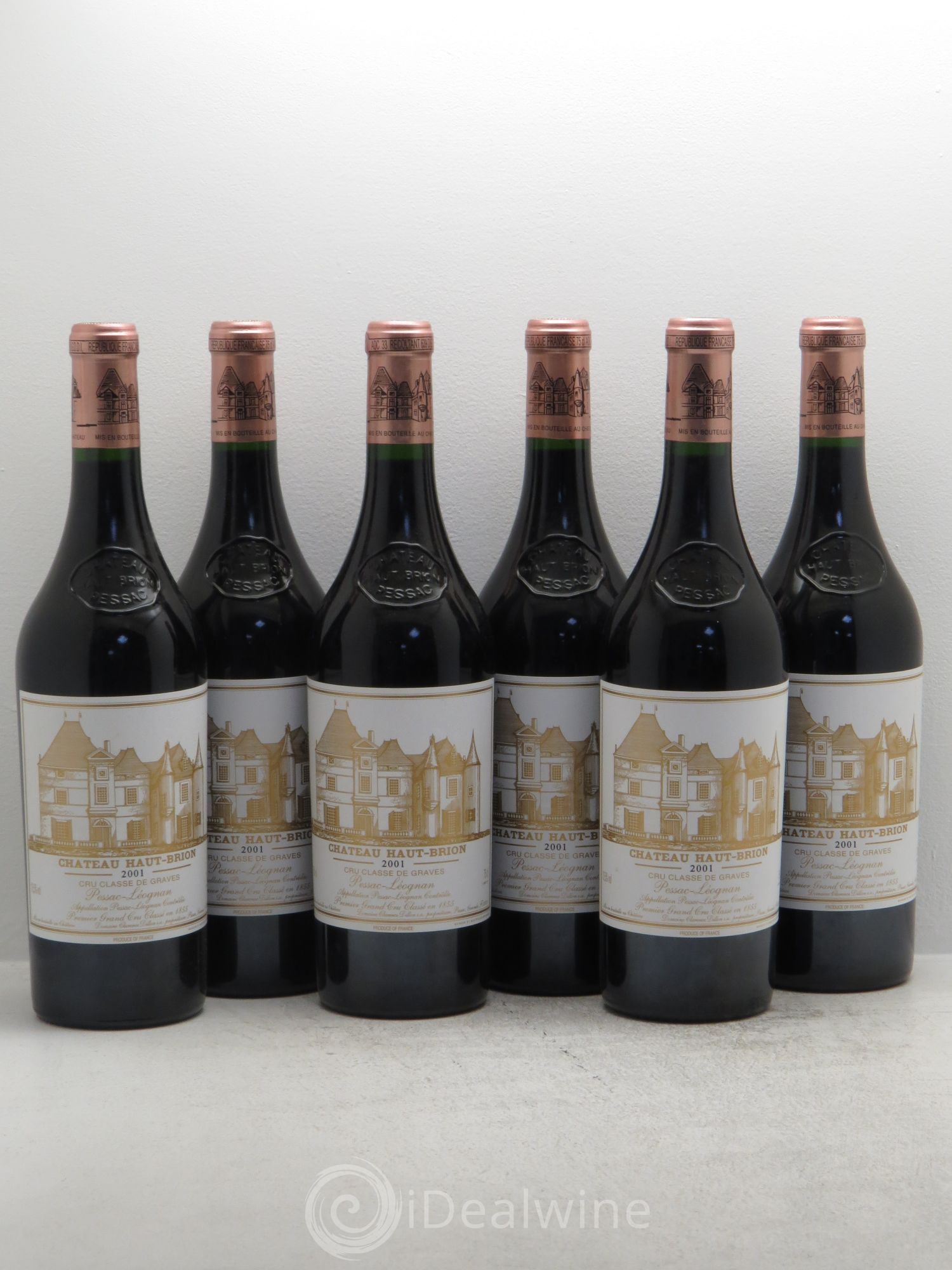 Château Haut Brion 1er Grand Cru Classé 2001 - Lot de 6 bouteilles - 0