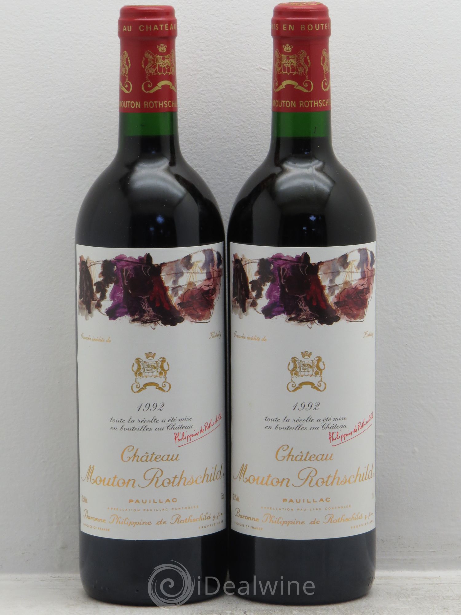Château Mouton Rothschild 1er Grand Cru Classé 1992 - Lot de 2 bouteilles - 0
