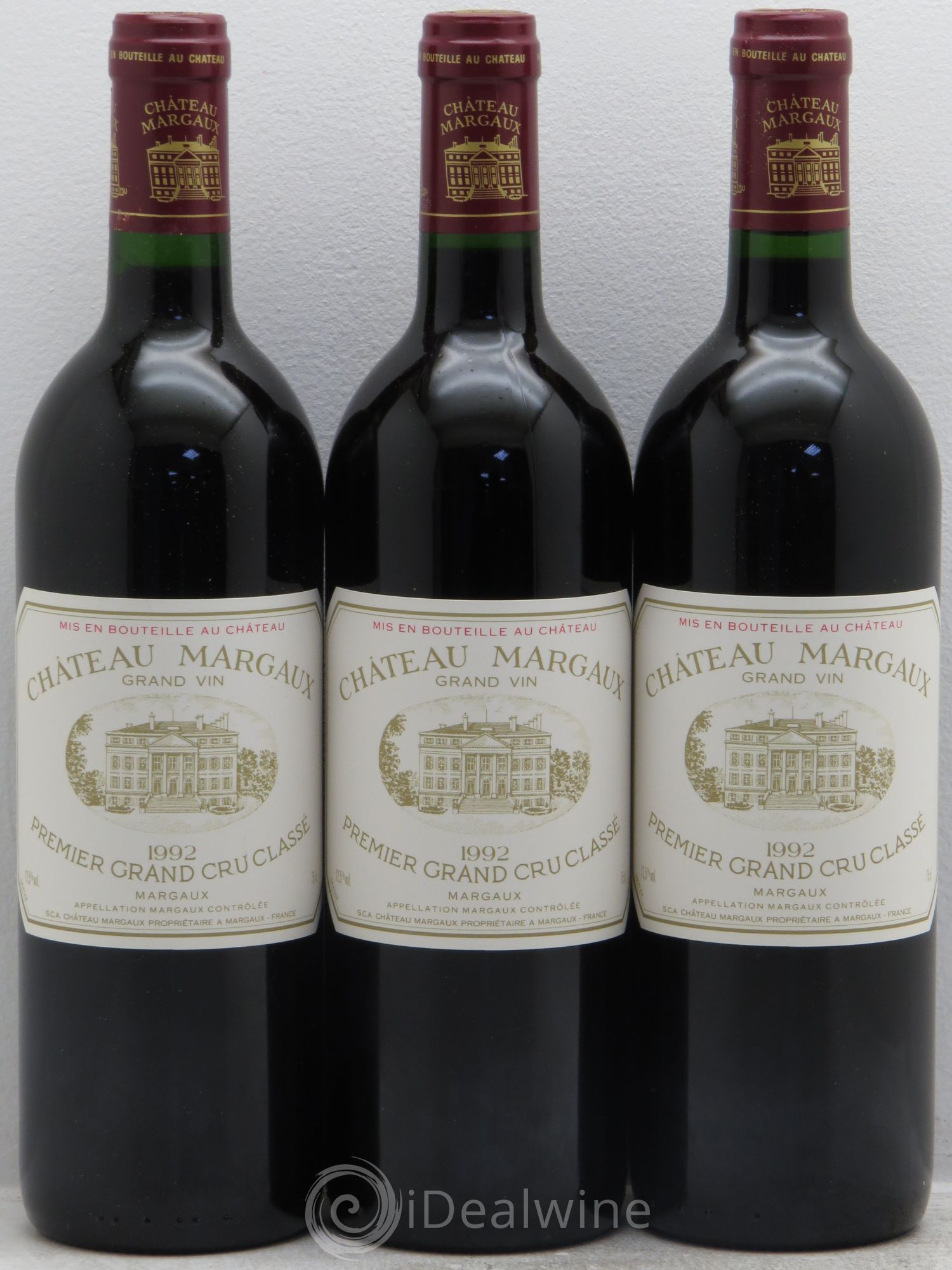 Château Margaux 1er Grand Cru Classé 1992 - Lot de 3 bouteilles - 0