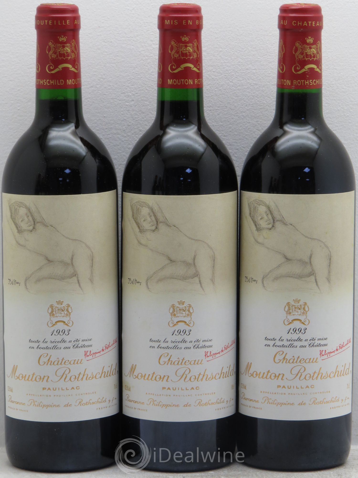 Château Mouton Rothschild 1er Grand Cru Classé 1993 - Lot de 6 bouteilles - 1