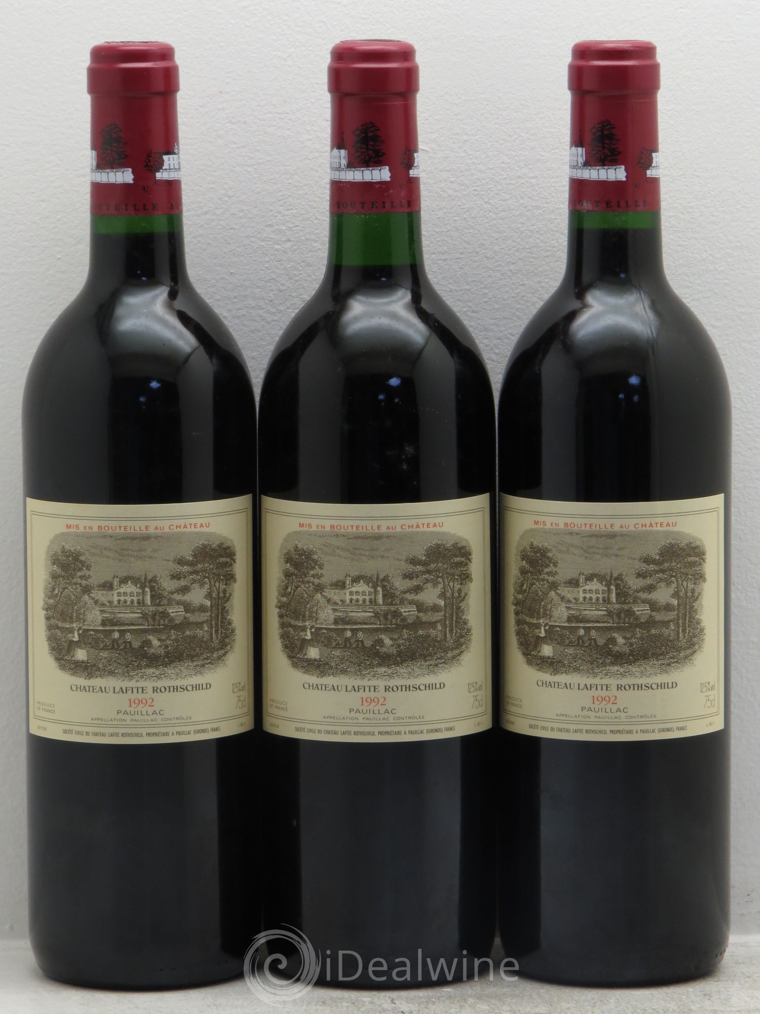 Château Lafite Rothschild 1er Grand Cru Classé 1992 - Lot de 3 bouteilles - 0