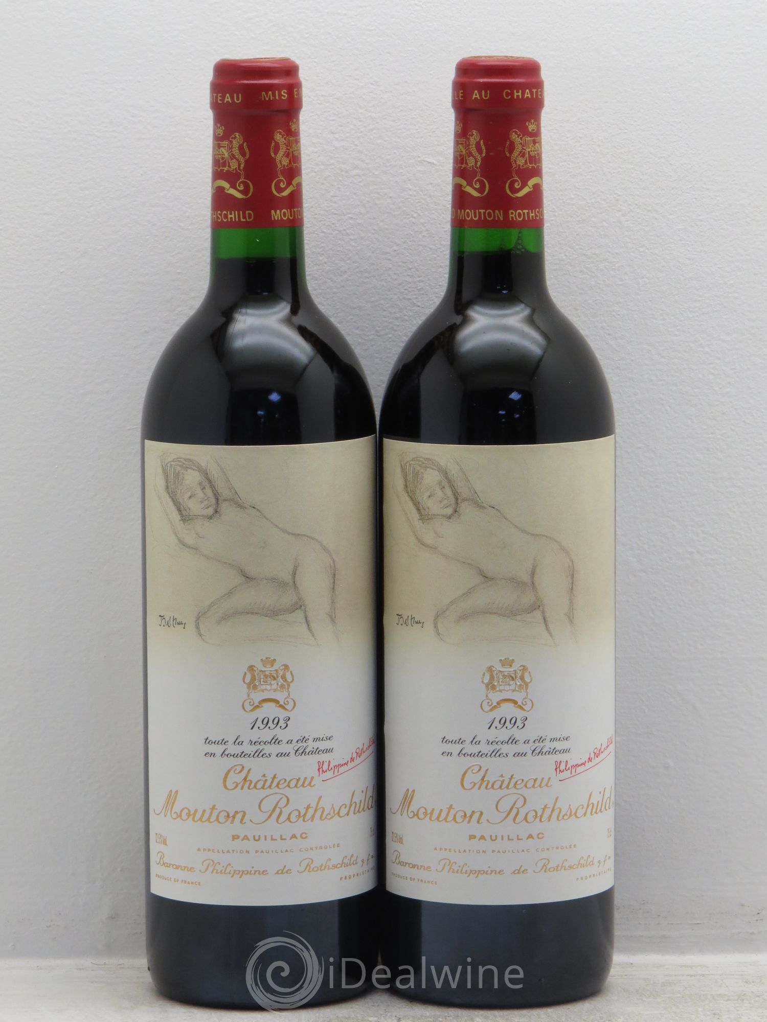 Château Mouton Rothschild 1er Grand Cru Classé 1993 - Lot de 2 bouteilles - 0