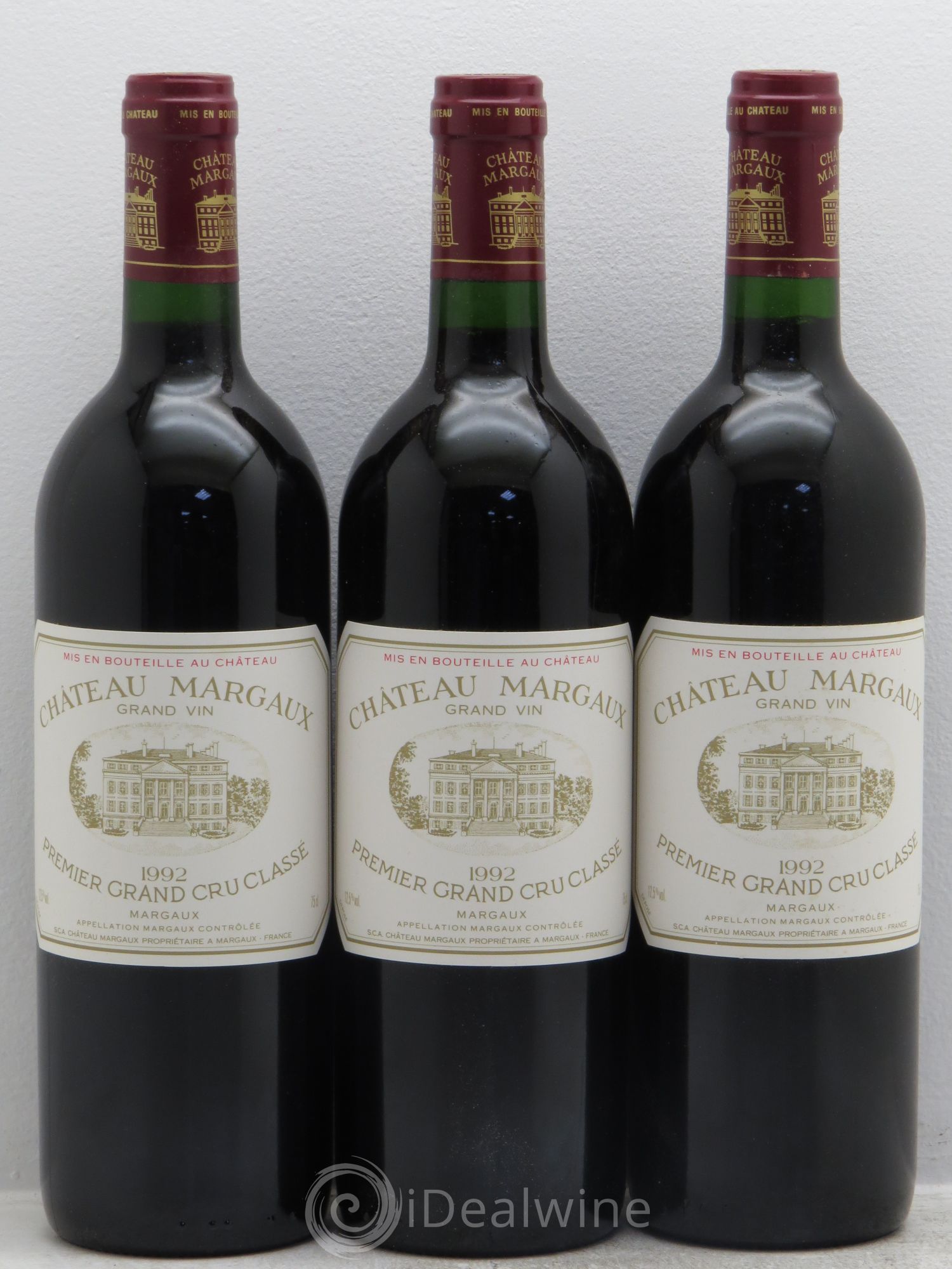 Château Margaux 1er Grand Cru Classé 1992 - Lot de 3 bouteilles - 0