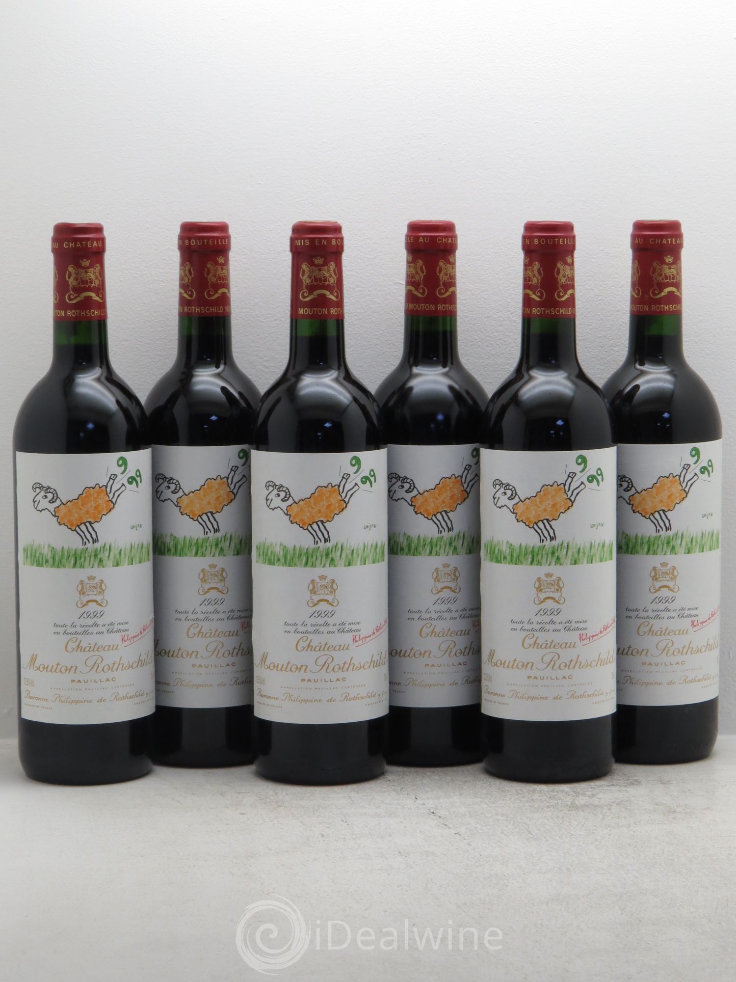 Château Mouton Rothschild 1er Grand Cru Classé 1999 - Lot de 6 bouteilles - 0