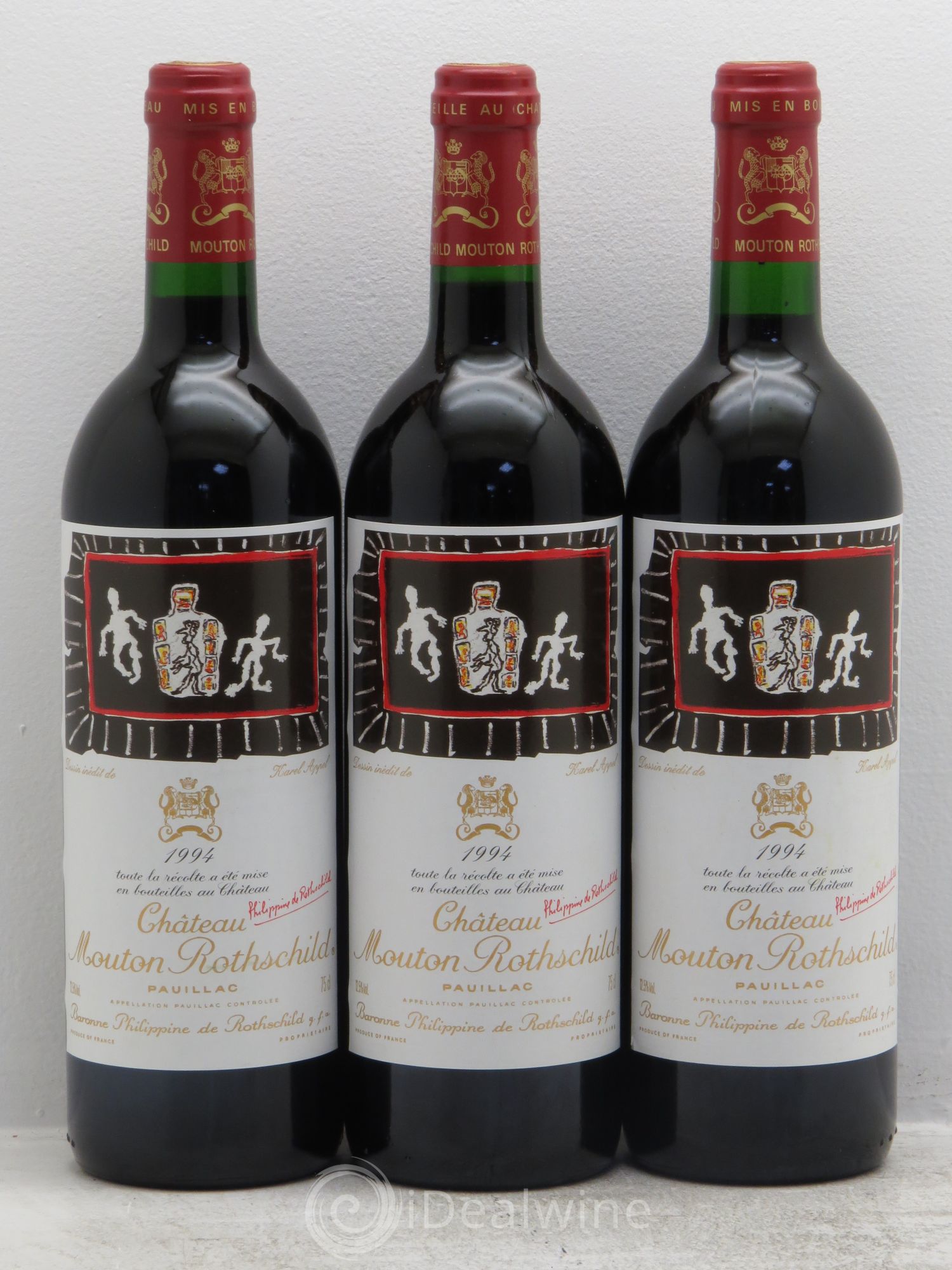 Château Mouton Rothschild 1er Grand Cru Classé 1994 - Lot de 3 bouteilles - 0