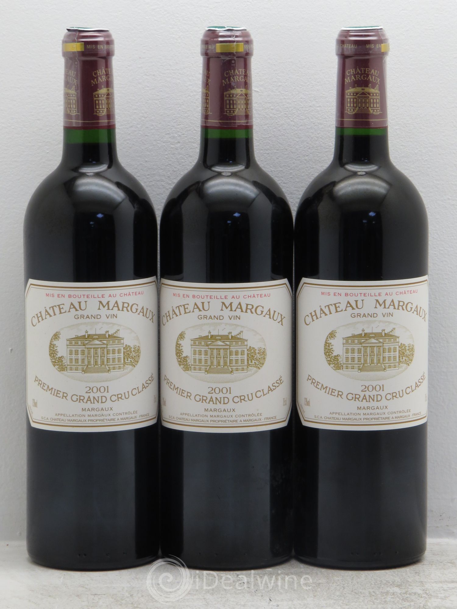 Château Margaux 1er Grand Cru Classé 2001 - Lot de 3 bouteilles - 0
