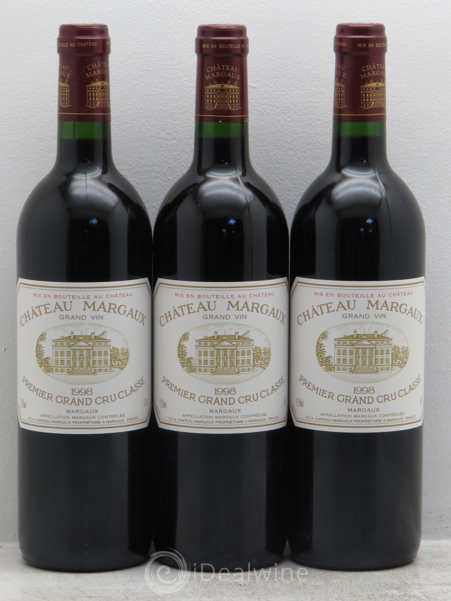 Château Margaux 1er Grand Cru Classé 1998 - Lot de 3 bouteilles - 0