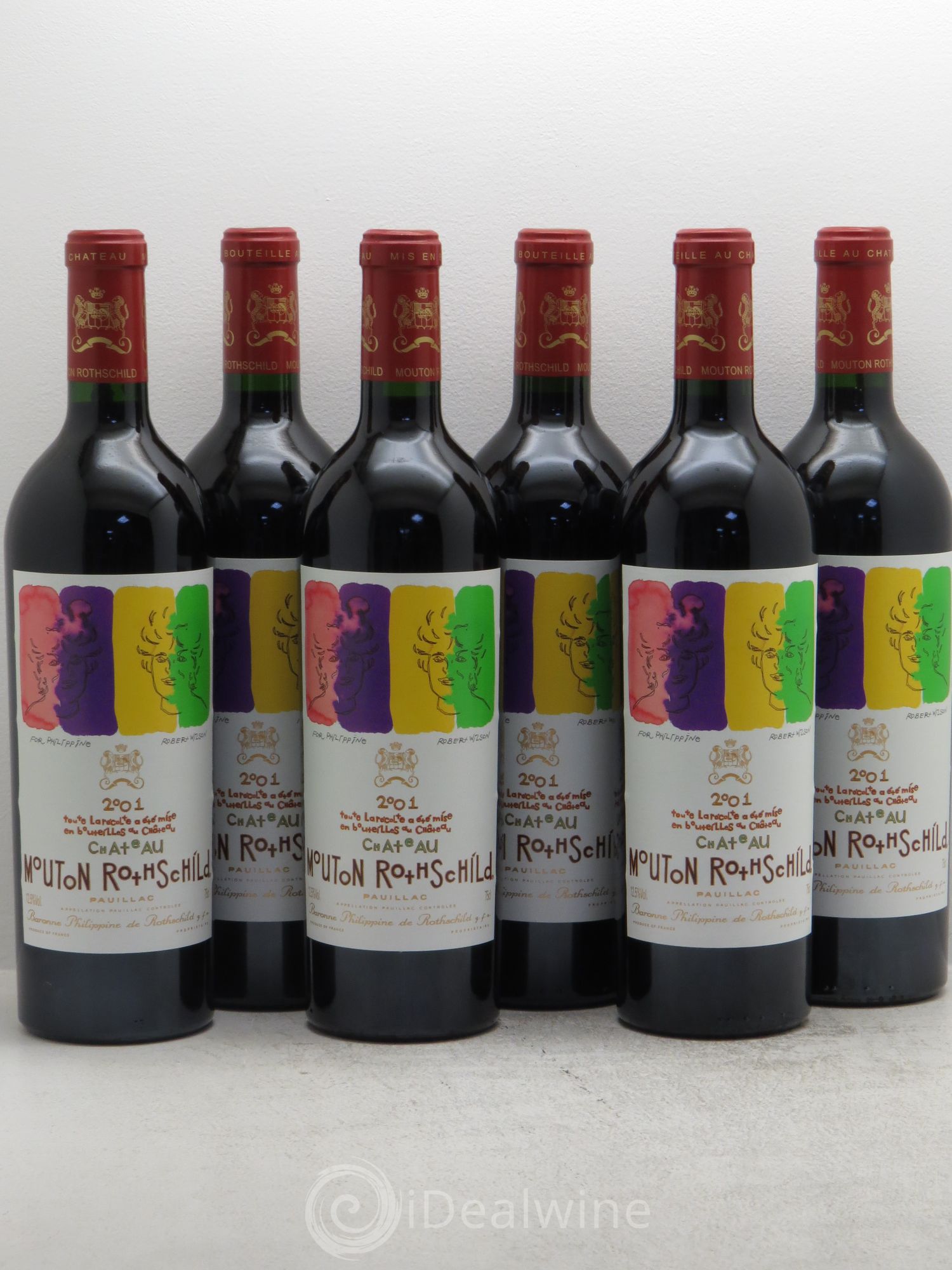 Château Mouton Rothschild 1er Grand Cru Classé 2001 - Lot de 6 bouteilles - 0