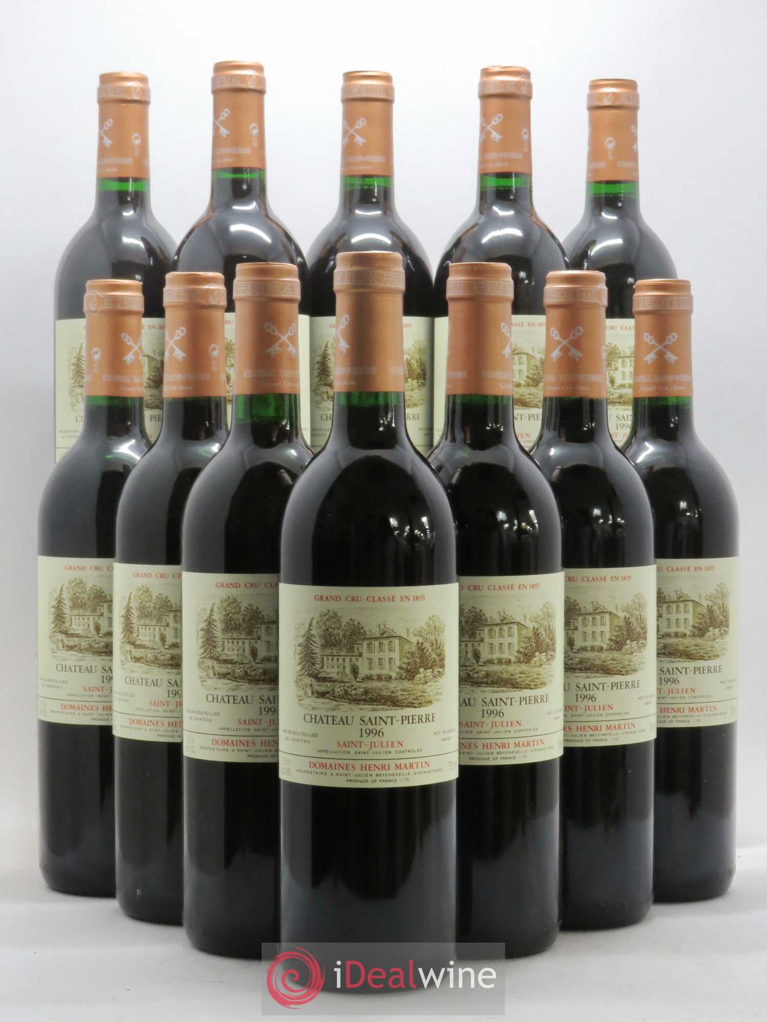 Château Saint-Pierre 4ème Grand Cru Classé 1996 - Lot de 12 bouteilles - 0