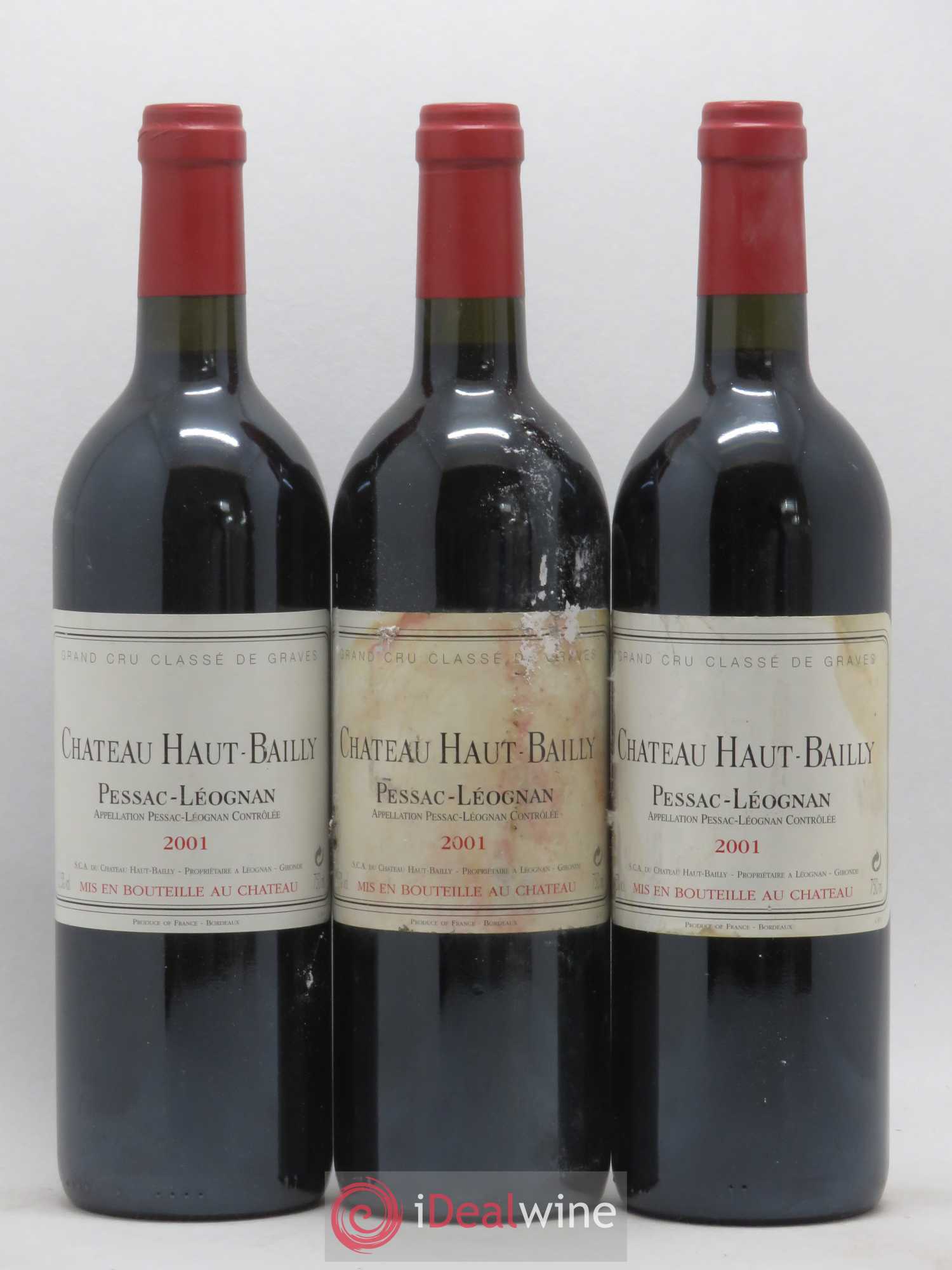 Château Haut-Bailly Cru Classé de Graves 2001 - Lot de 3 bouteilles - 0