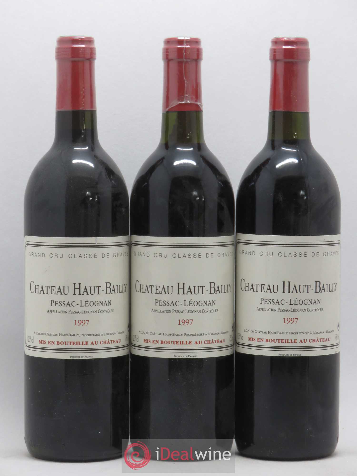 Château Haut-Bailly Cru Classé de Graves 1997 - Lot de 3 bouteilles - 0