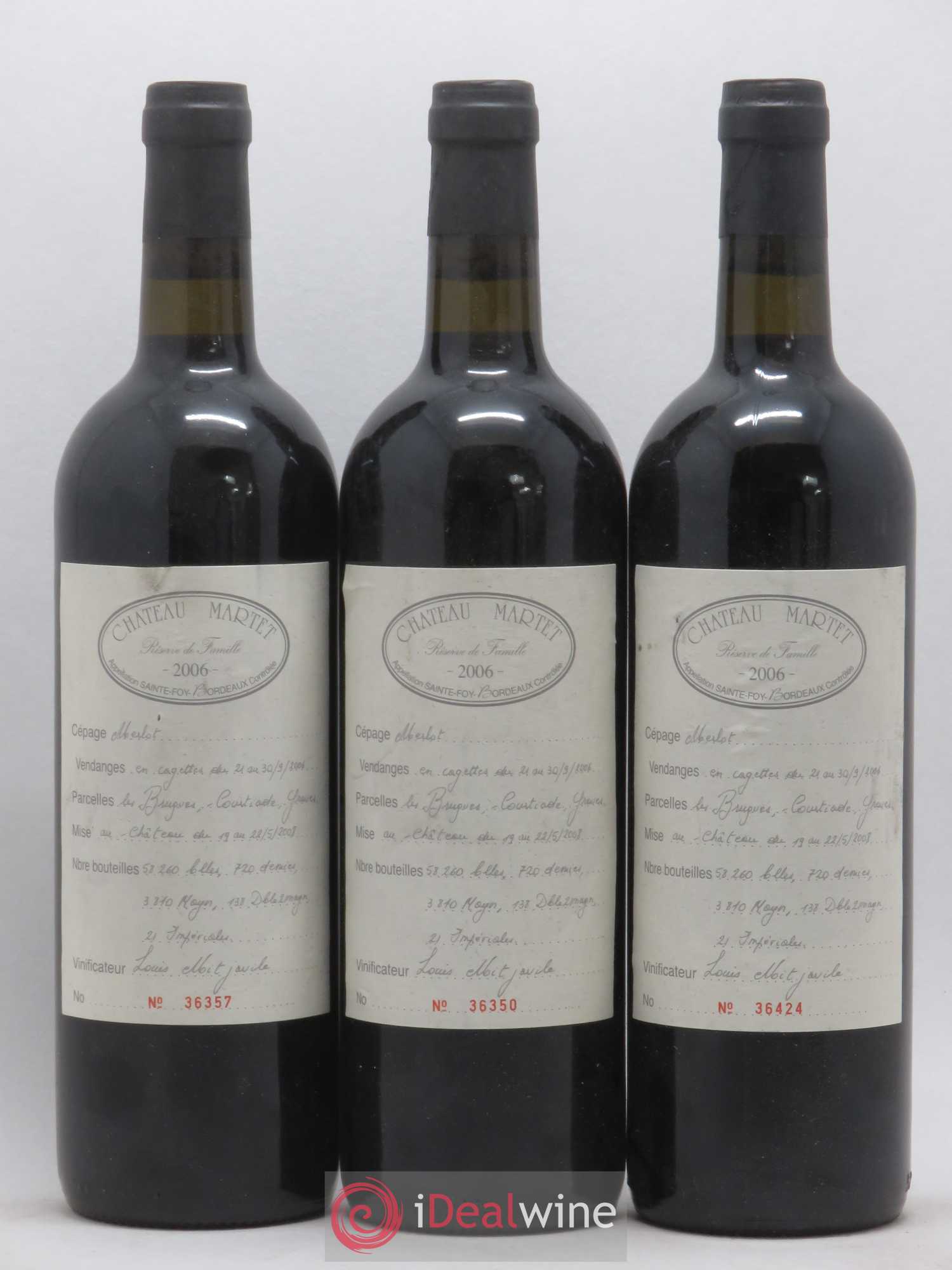 Sainte-Foy-Bordeaux Château Martet Reserve de Famille 2006 - Posten von 12 Flaschen - 1