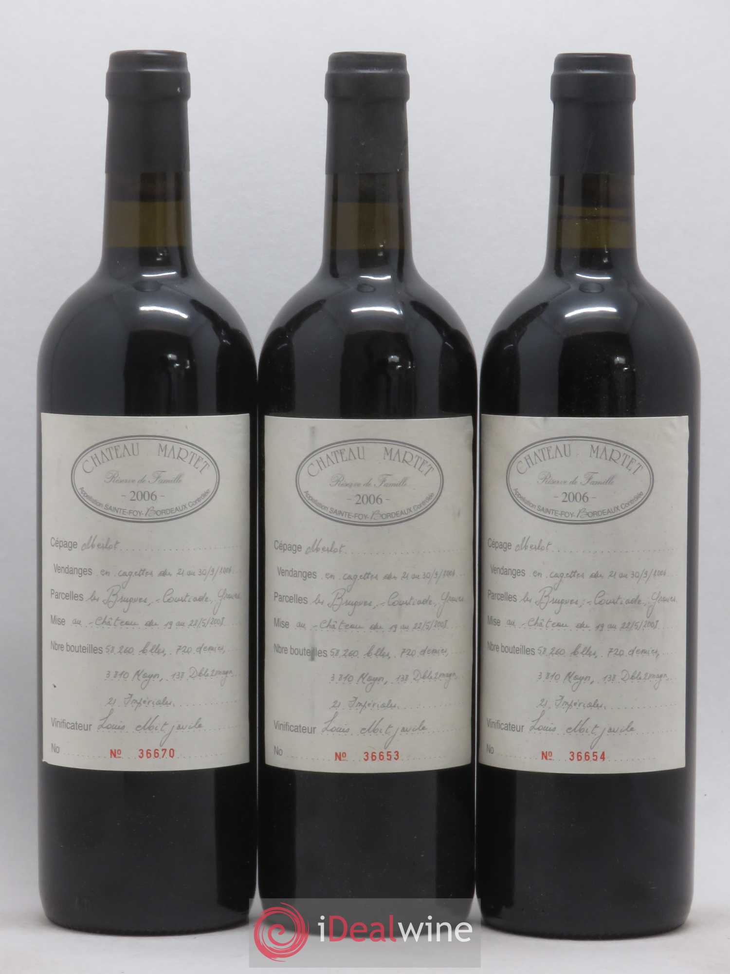 Sainte-Foy-Bordeaux Château Martet Reserve de Famille 2006 - Posten von 12 Flaschen - 3