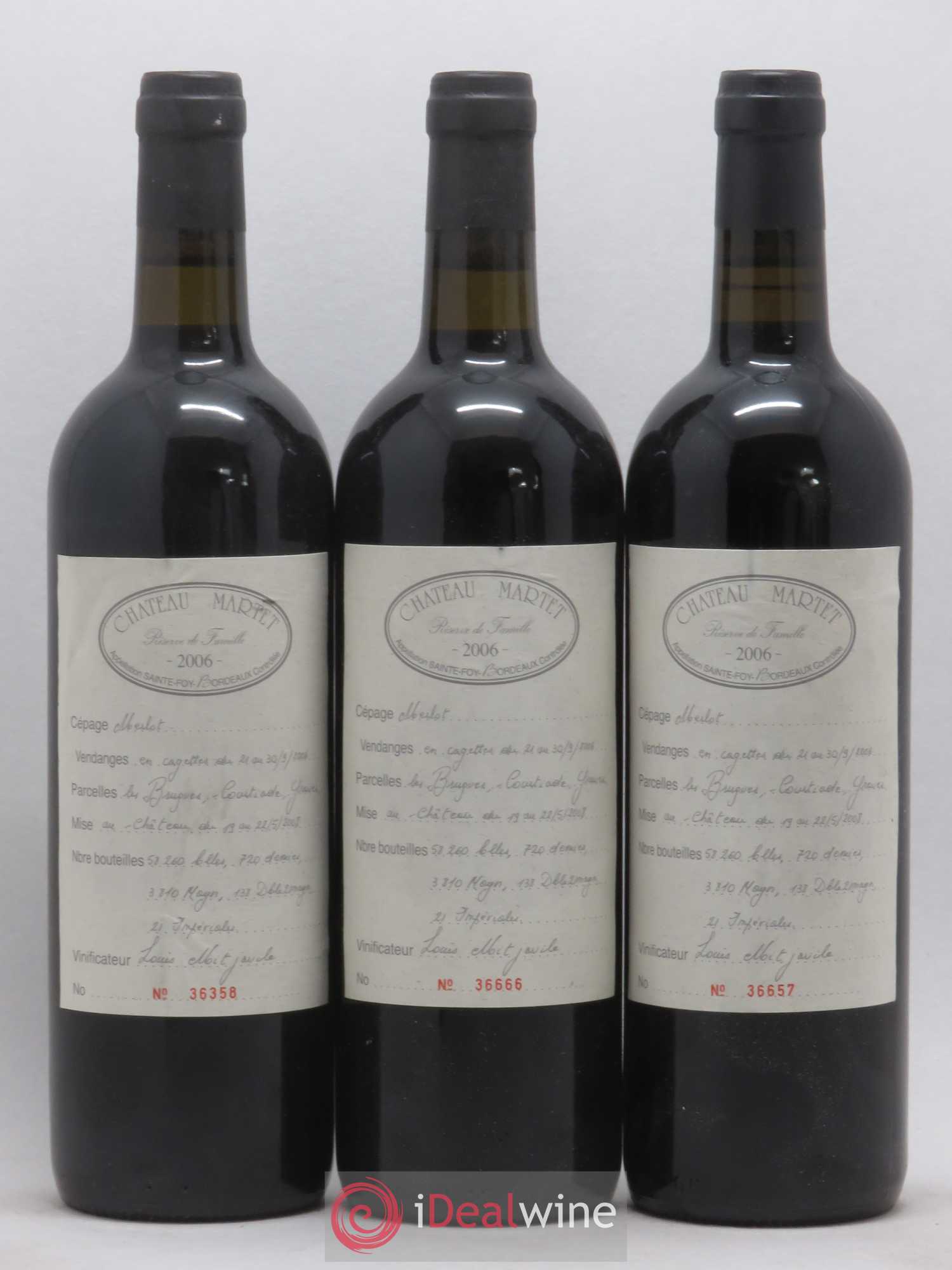 Sainte-Foy-Bordeaux Château Martet Reserve de Famille 2006 - Posten von 12 Flaschen - 4