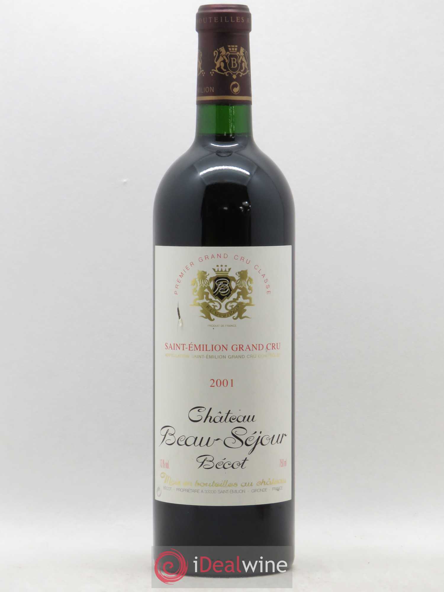 Château Beau-Séjour Bécot 1er Grand Cru Classé B 2001 - Lot de 1 bouteille - 0