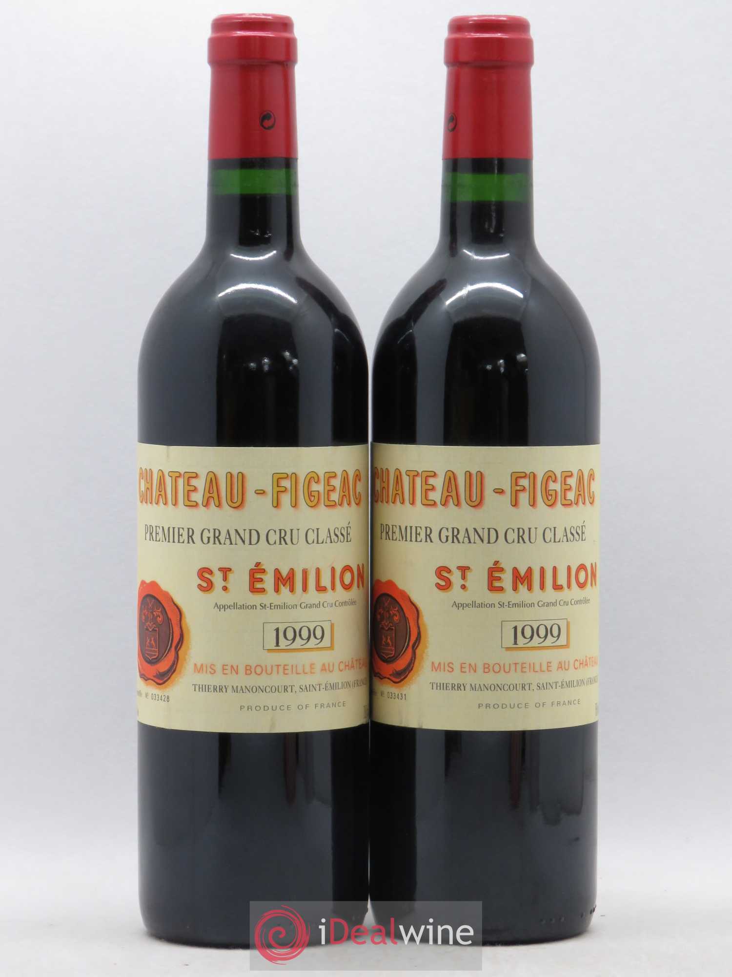 Château Figeac 1er Grand Cru Classé A 1999 - Lot de 2 bouteilles - 0