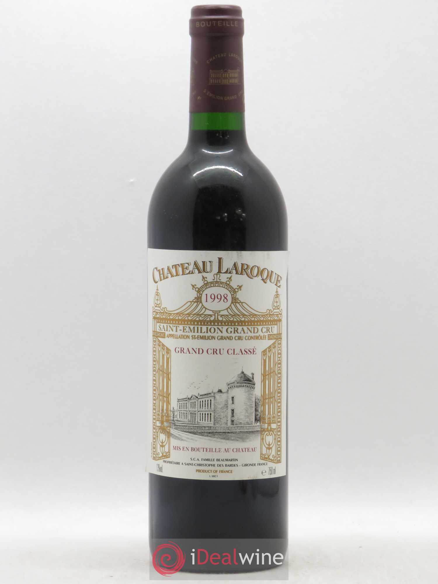 Château Laroque Grand Cru Classé 1998 - Lot de 1 bouteille - 0