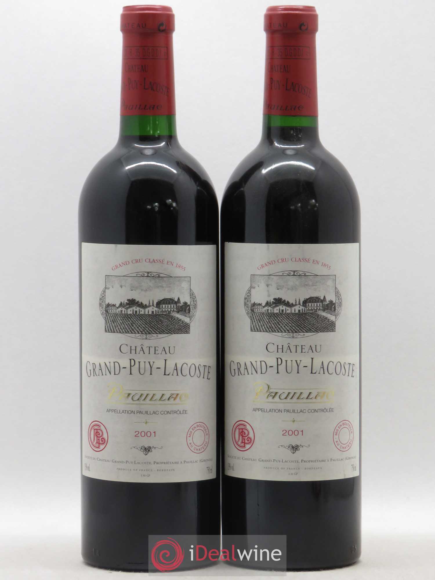 Château Grand Puy Lacoste 5ème Grand Cru Classé 2001 - Lot de 2 bouteilles - 0