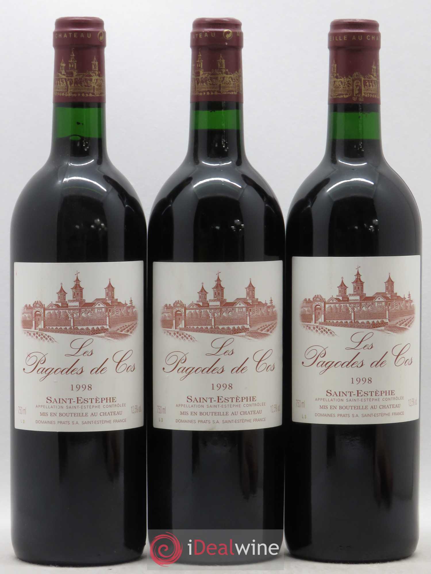 Les Pagodes de Cos Second Vin 1998 - Posten von 3 Flaschen - 0