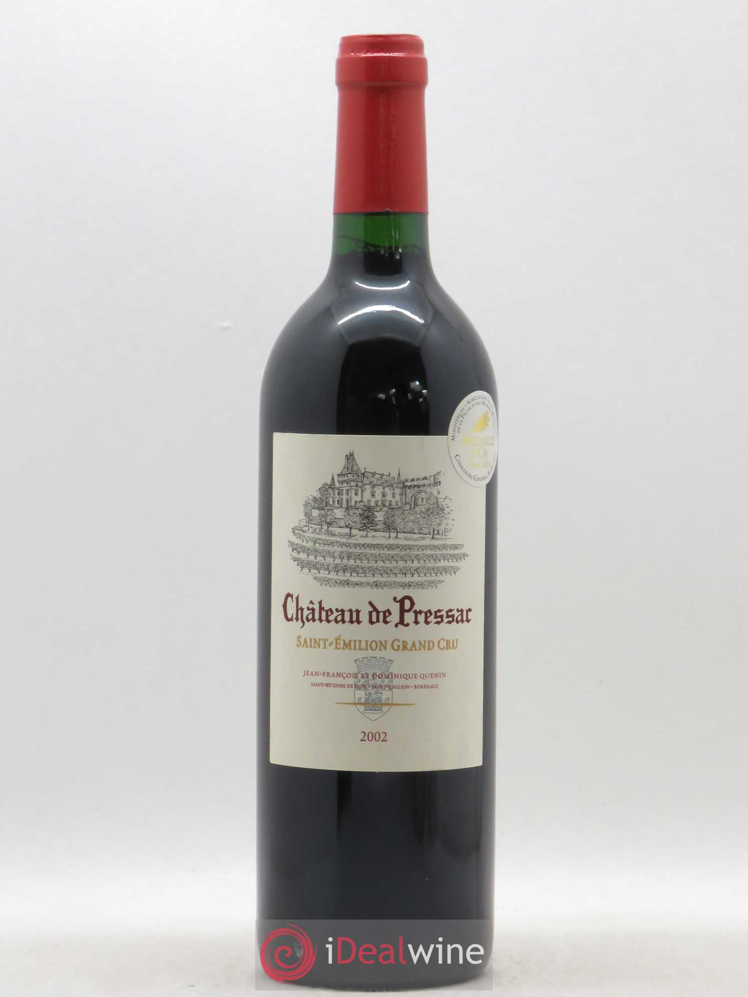 Château de Pressac Grand Cru Classé 2002 - Lot de 1 bouteille - 0