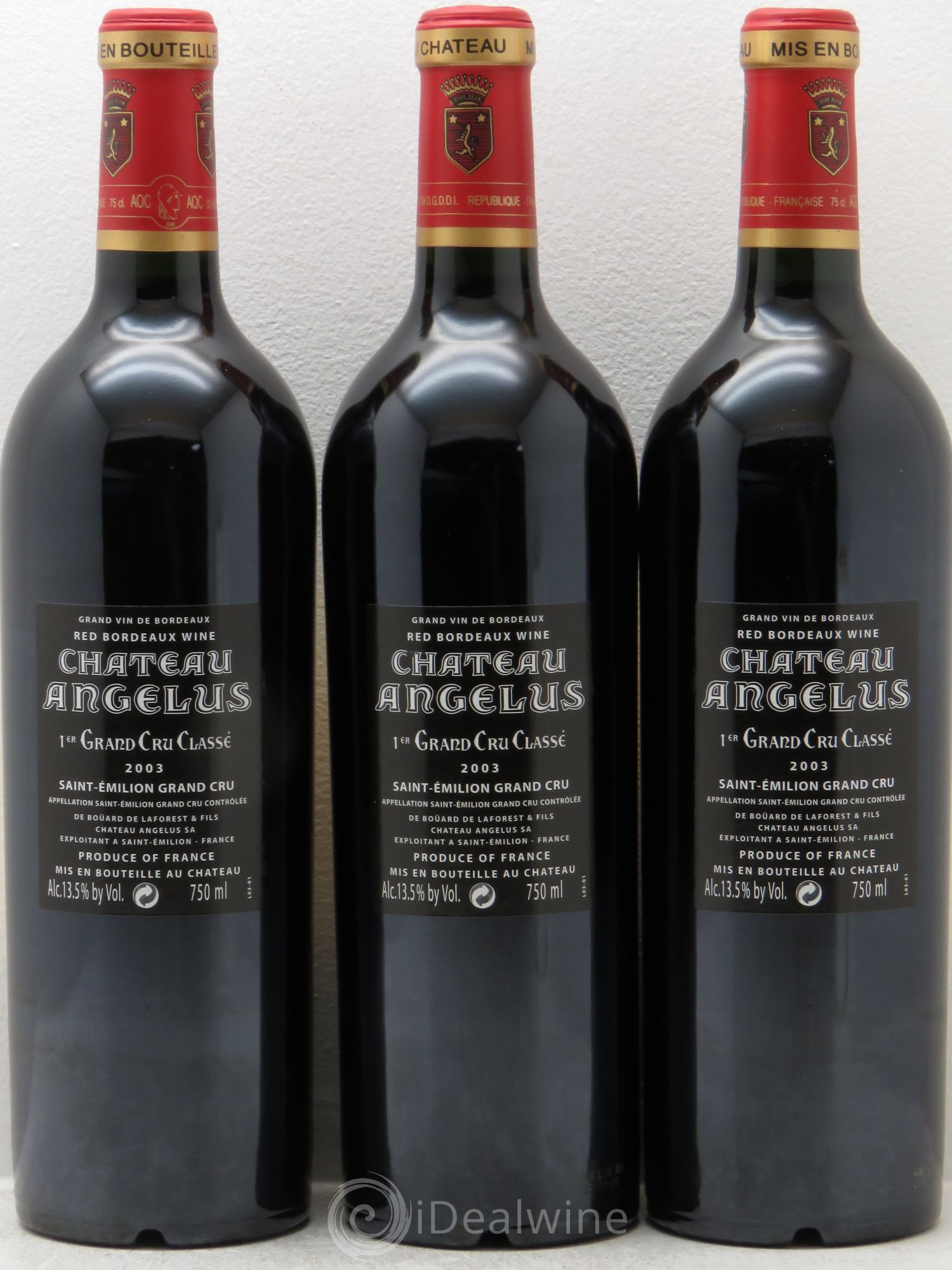 Château Angélus 1er Grand Cru Classé A 2003 - Lot de 12 bouteilles - 8