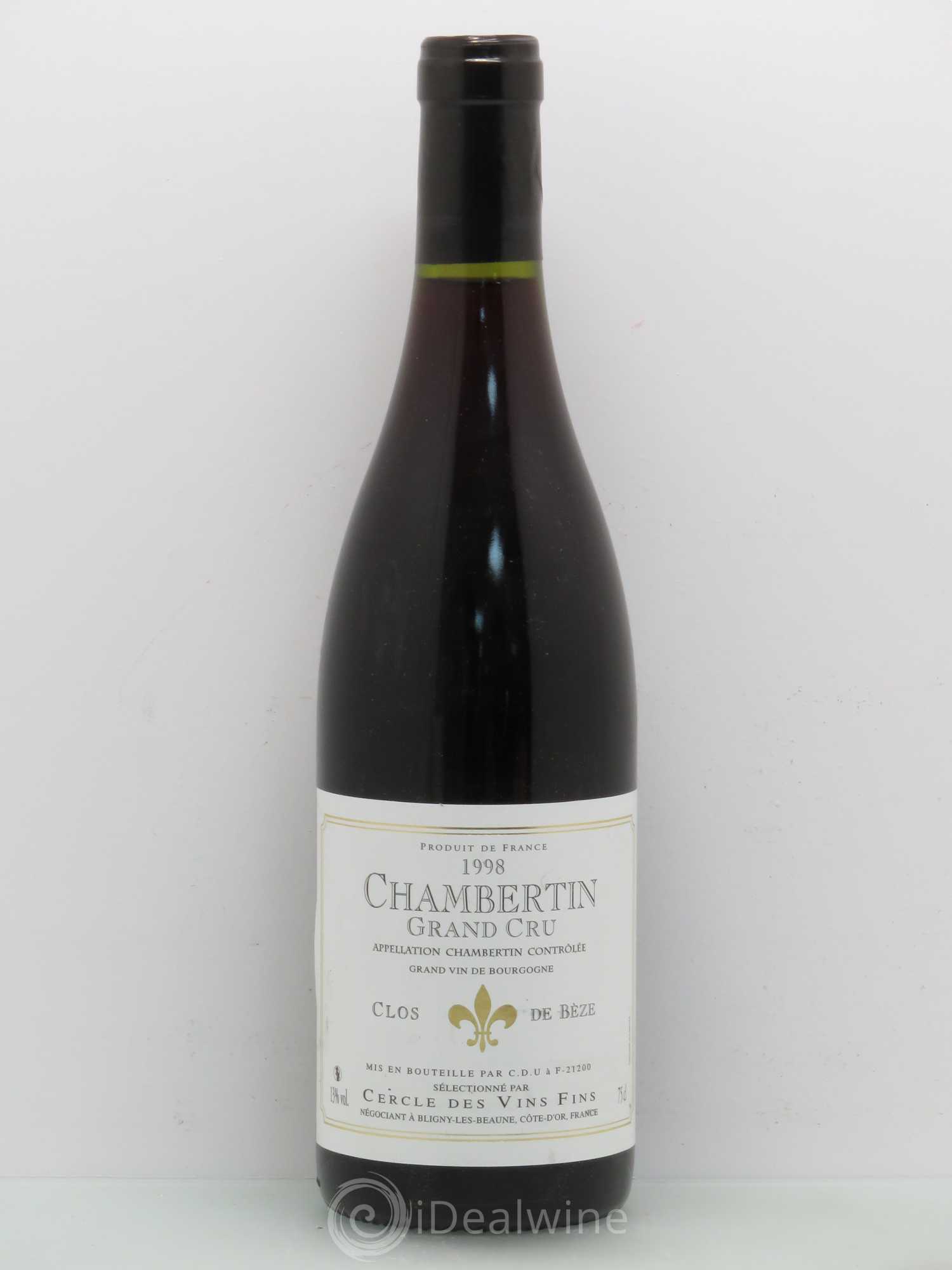 Chambertin Clos de Bèze Grand Cru Cercle Des Vins Fins (sans prix de réserve) 1998 - Posten von 1 Flasche - 0