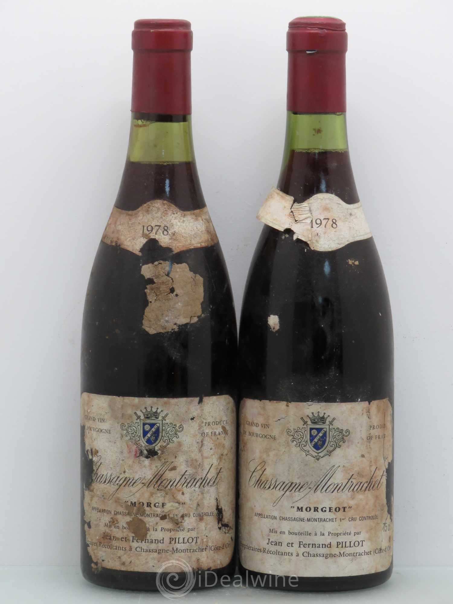 Chassagne-Montrachet 1er Cru Morgeot Pillot 1978 - Lot de 2 bouteilles - 0