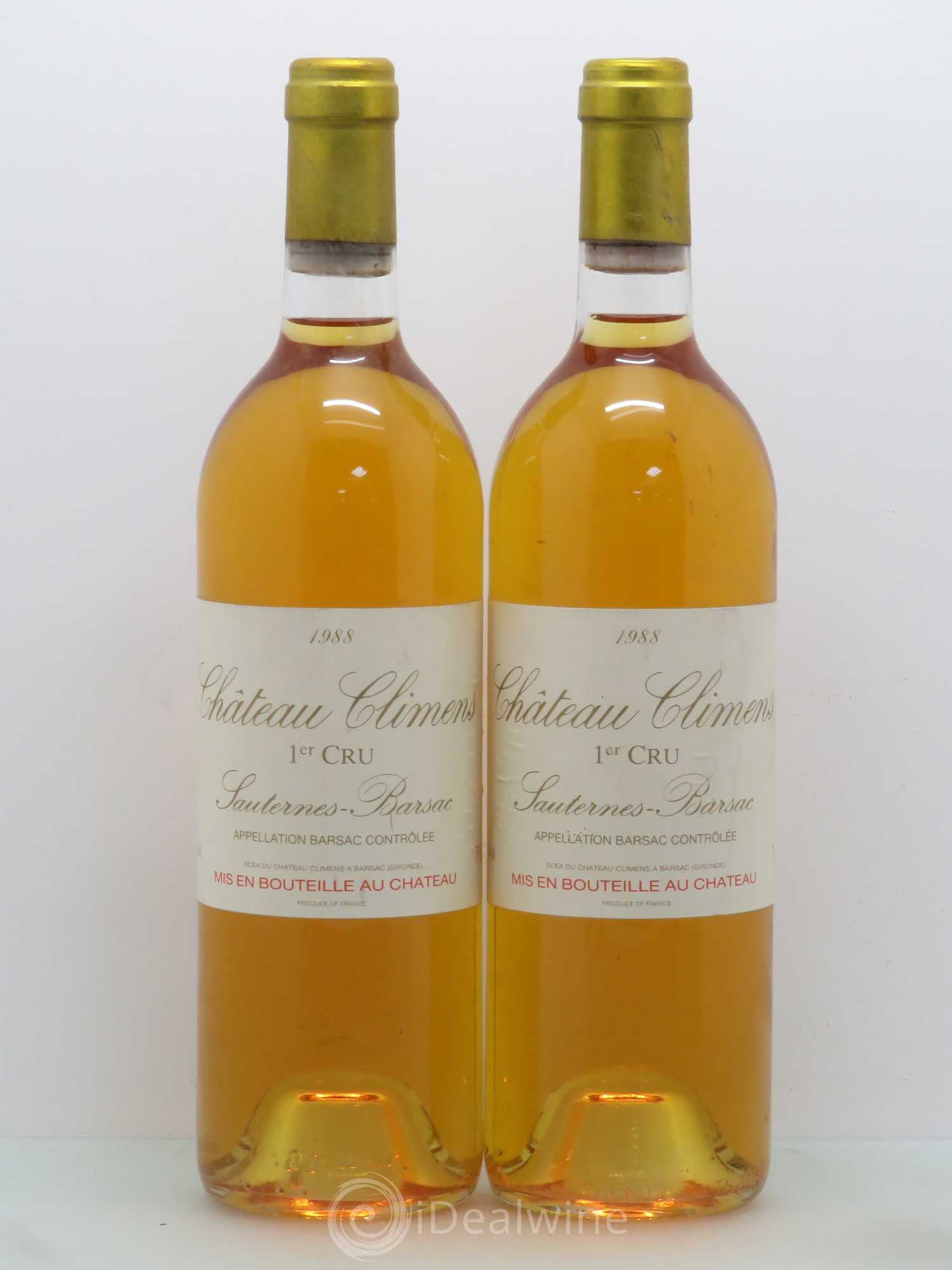 Château Climens 1er Grand Cru Classé 1988 - Lotto di 2 bottiglie - 0
