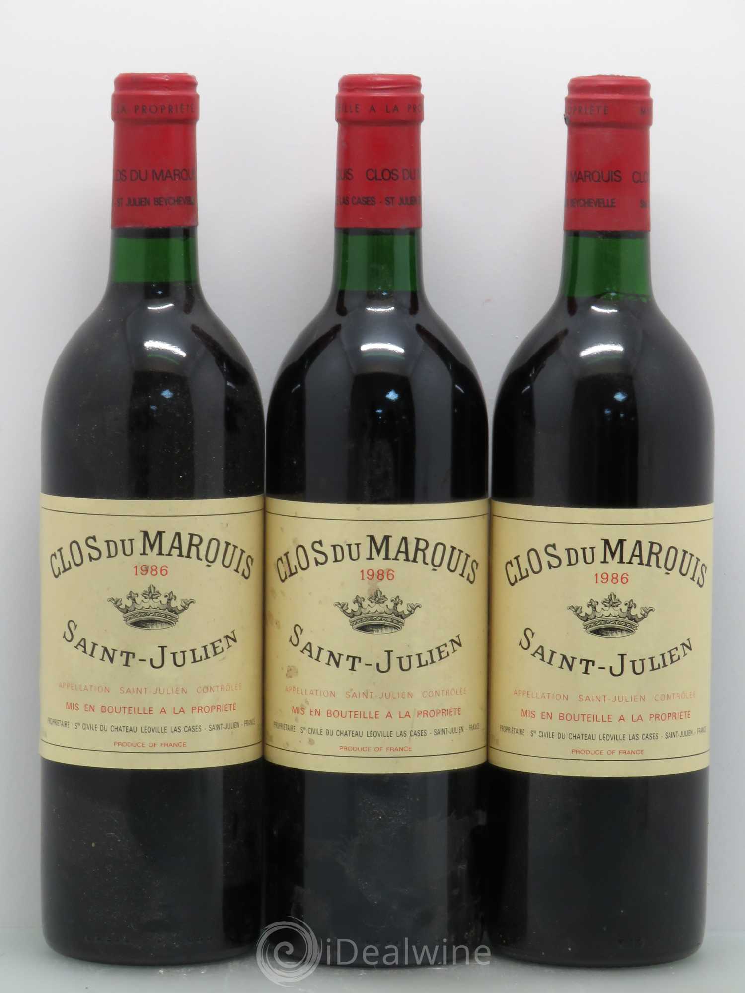 Clos du Marquis 1986 - Lot de 3 bouteilles - 0