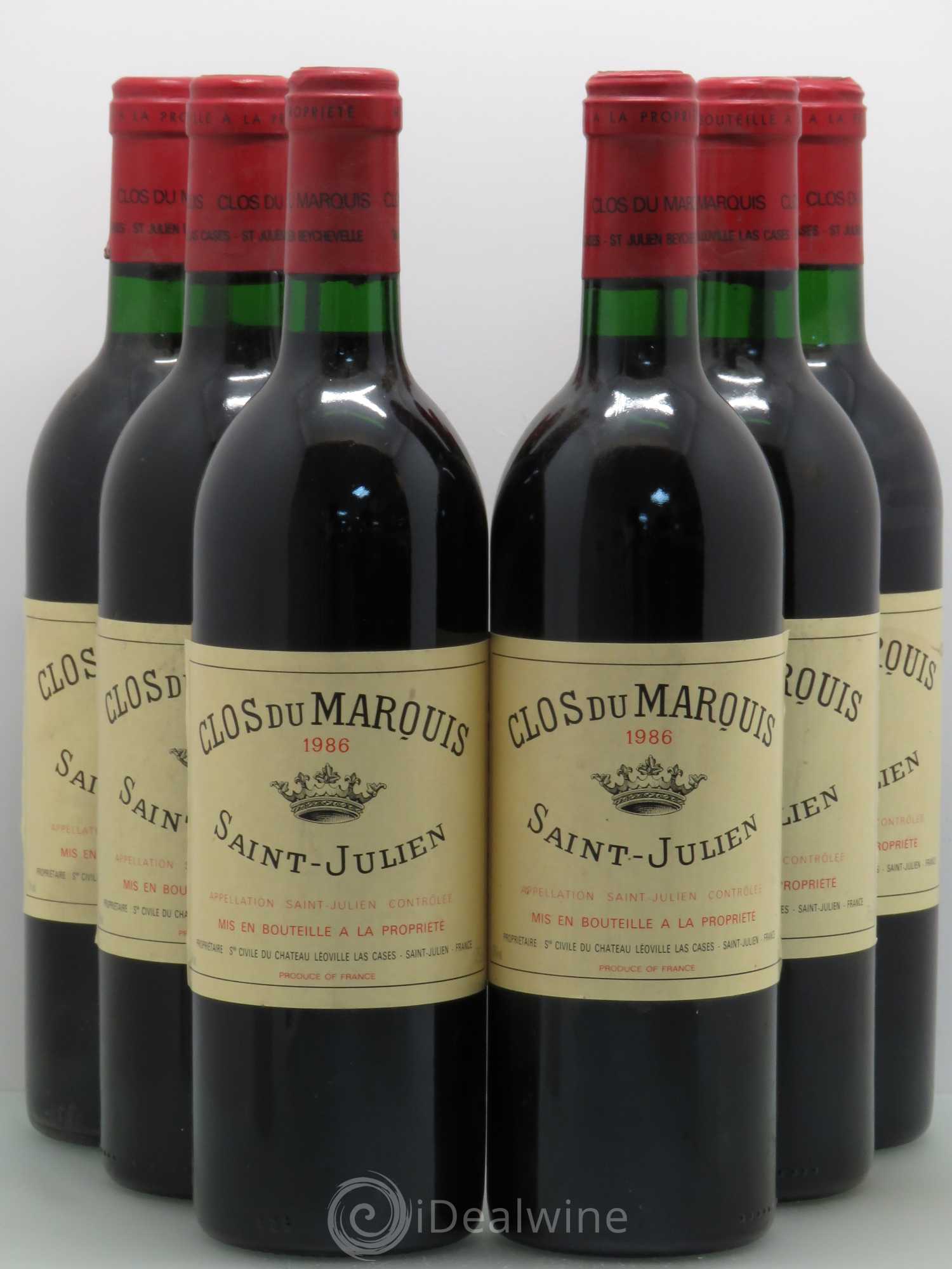 Clos du Marquis 1986 - Lot de 6 bouteilles - 0