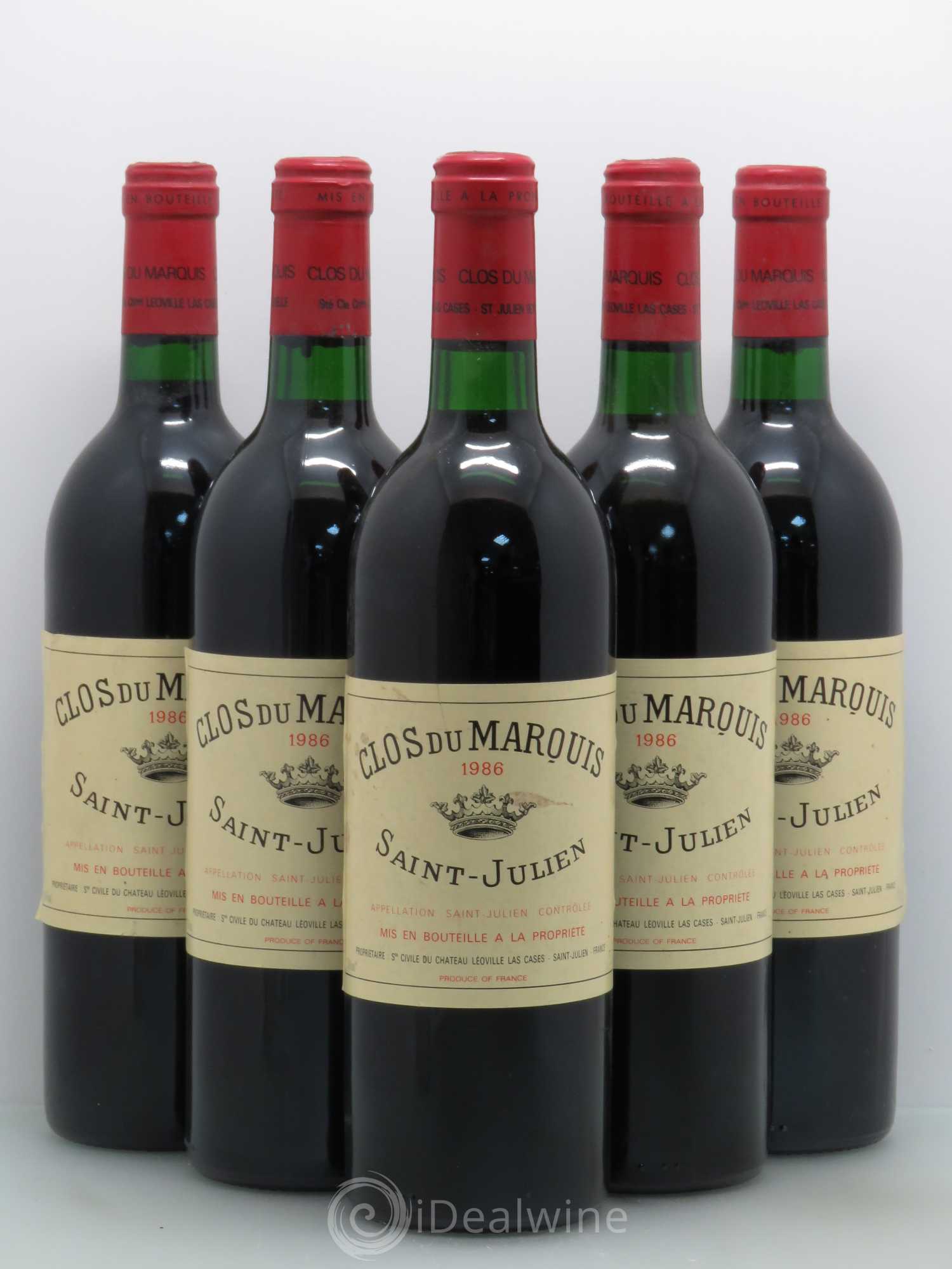 Clos du Marquis 1986 - Lot de 5 bouteilles - 0