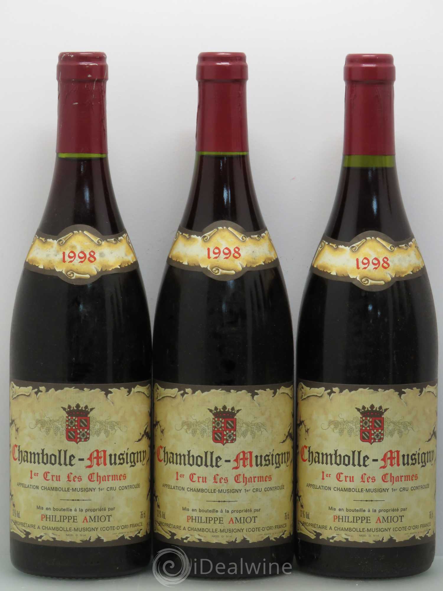 Chambolle-Musigny 1er Cru Charmes P.Amiot (sans prix de réserve) 1998 - Posten von 3 Flaschen - 0