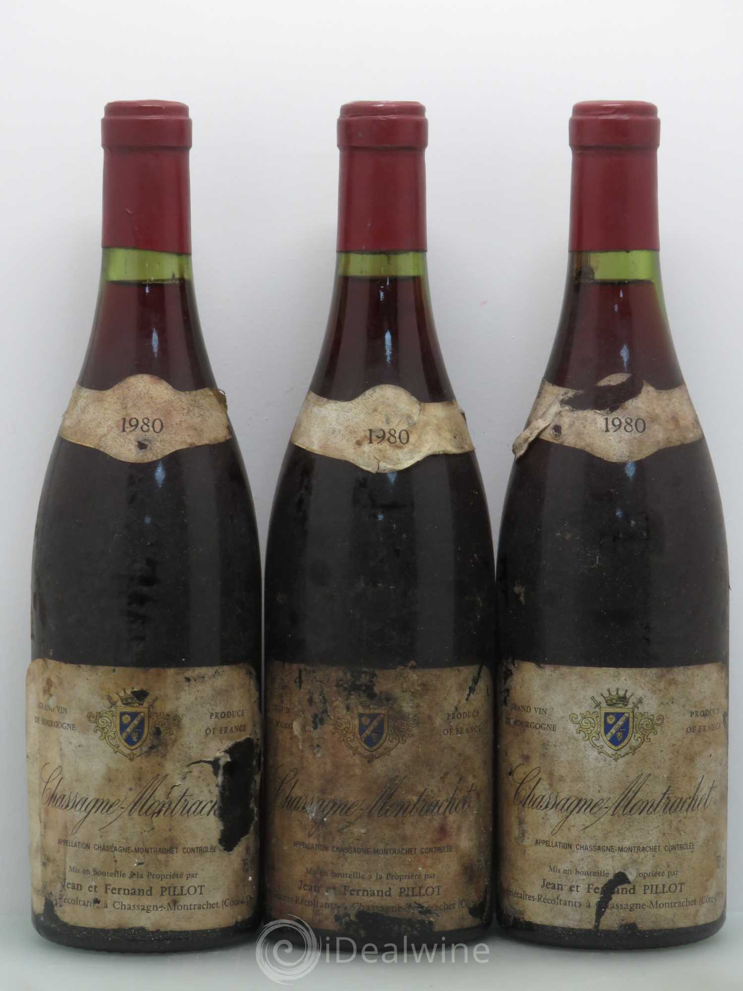Chassagne-Montrachet Pillot 1980 - Lot de 3 bouteilles - 0
