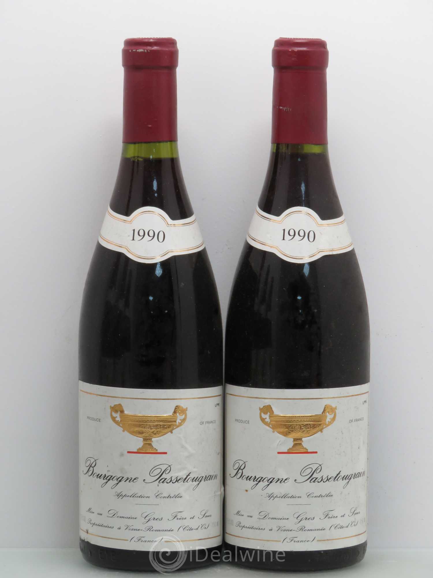 Bourgogne Passetougrain Gros Freres Et Soeurs 1990 - Posten von 5 Flaschen - 2