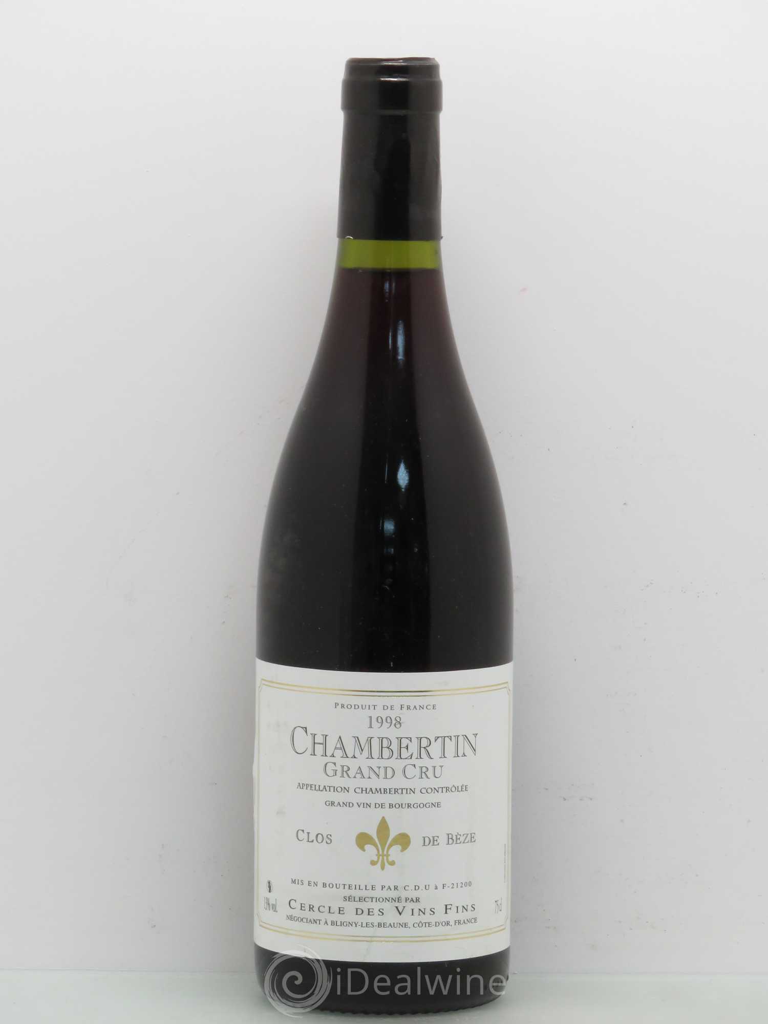 Chambertin Clos de Bèze Grand Cru Cercle Des Vins Fins 1998 - Posten von 1 Flasche - 0