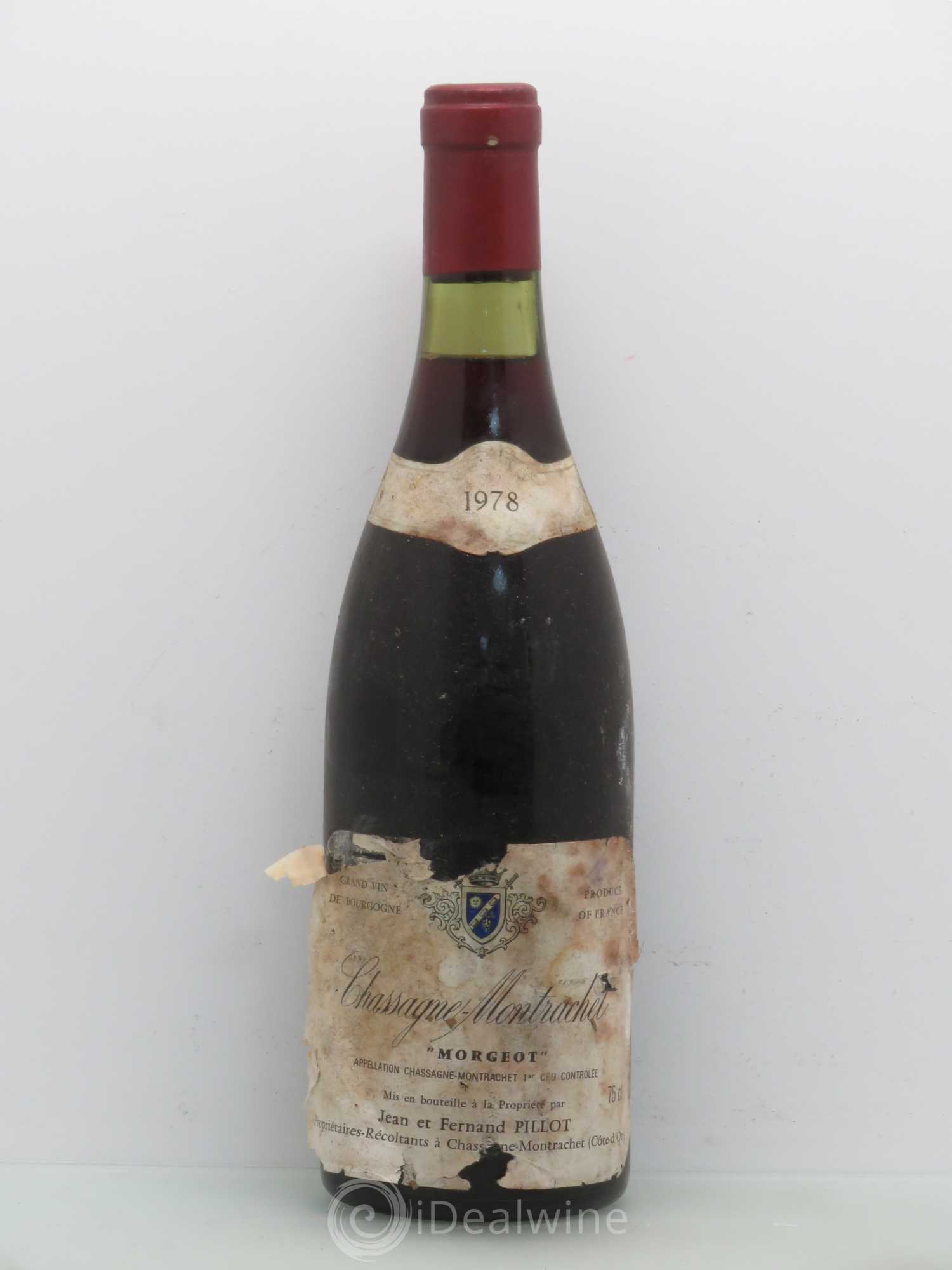 Chassagne-Montrachet 1er Cru Morgeot Pillot 1978 - Lot de 1 bouteille - 0
