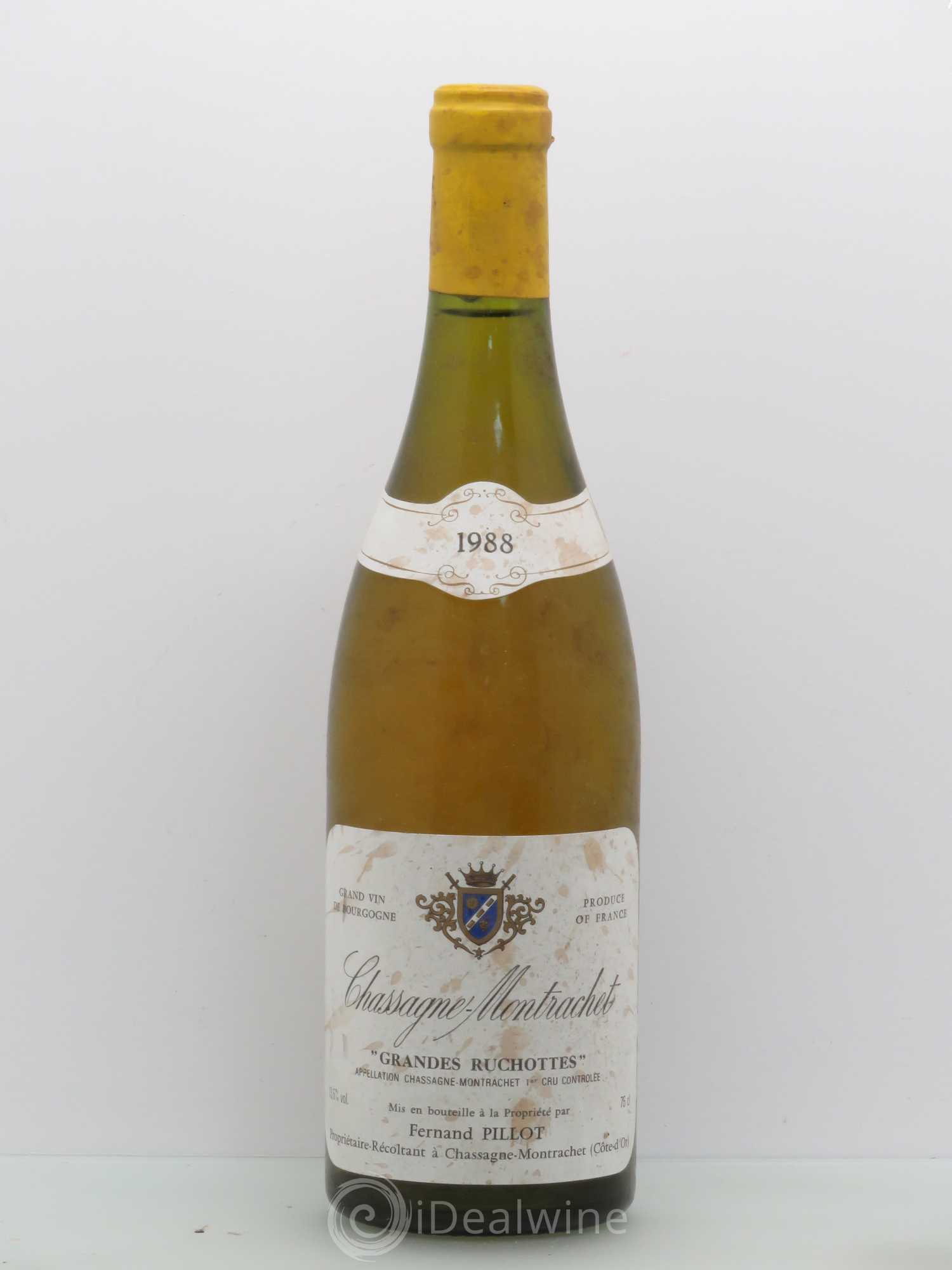 Chassagne-Montrachet 1er Cru Grandes Ruchottes F.Pillot 1988 - Lot de 1 bouteille - 0