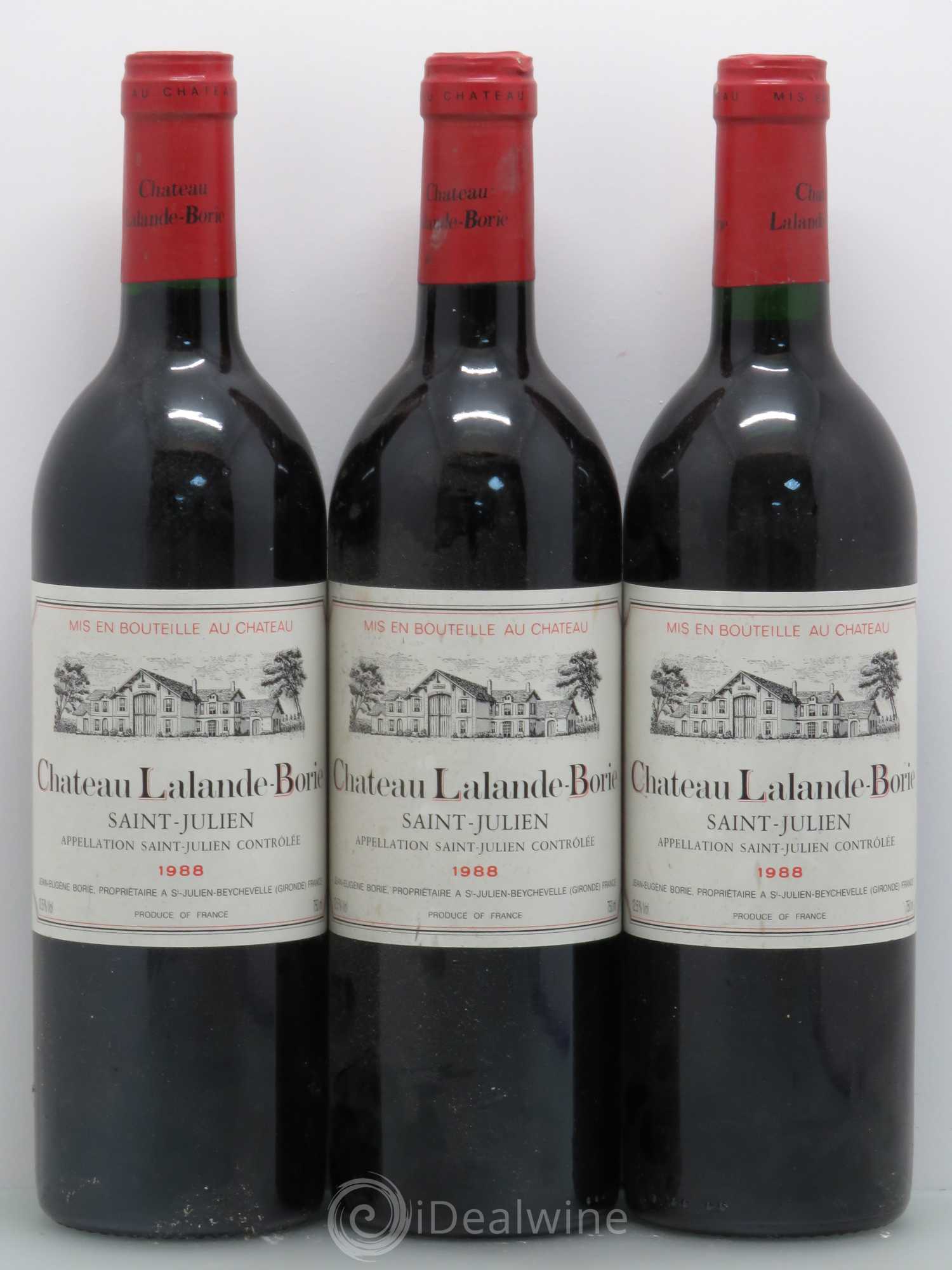 Château Lalande Borie 1988 - Lot de 3 bouteilles - 0