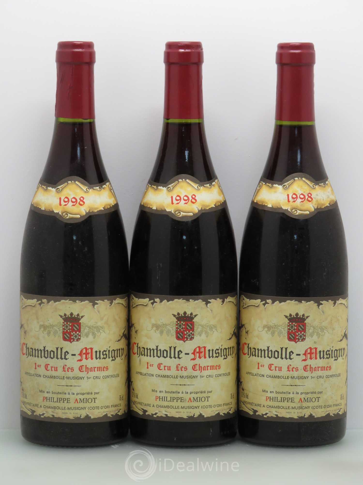 Chambolle-Musigny 1er Cru Charmes P.Amiot (sans prix de réserve) 1998 - Posten von 3 Flaschen - 0