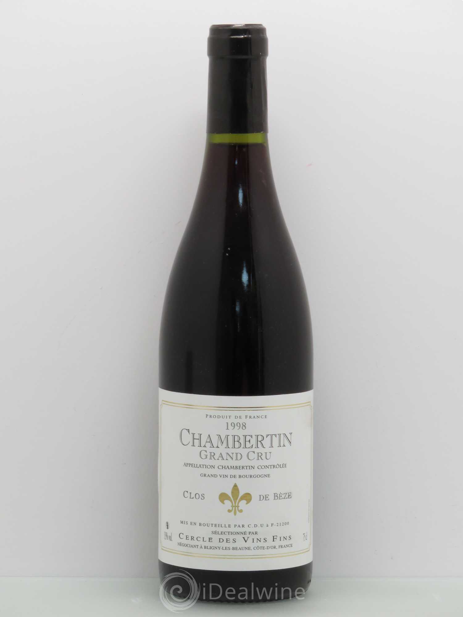 Chambertin Clos de Bèze Grand Cru Cercle Des Vins Fins 1998 - Posten von 1 Flasche - 0